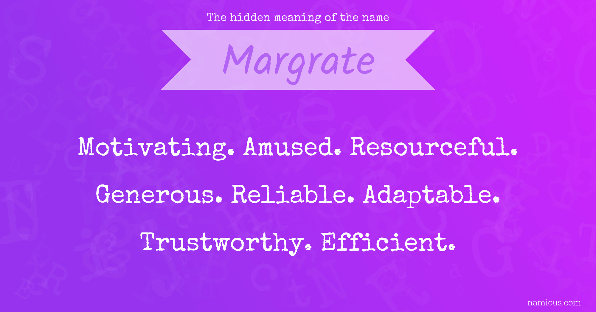 The hidden meaning of the name Margrate