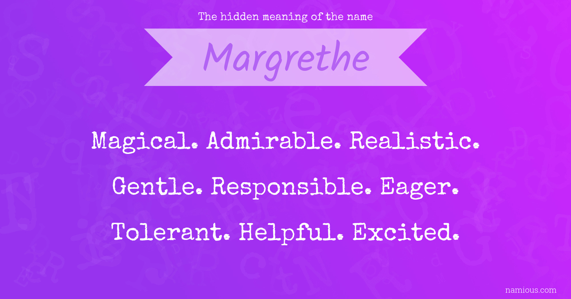 The hidden meaning of the name Margrethe