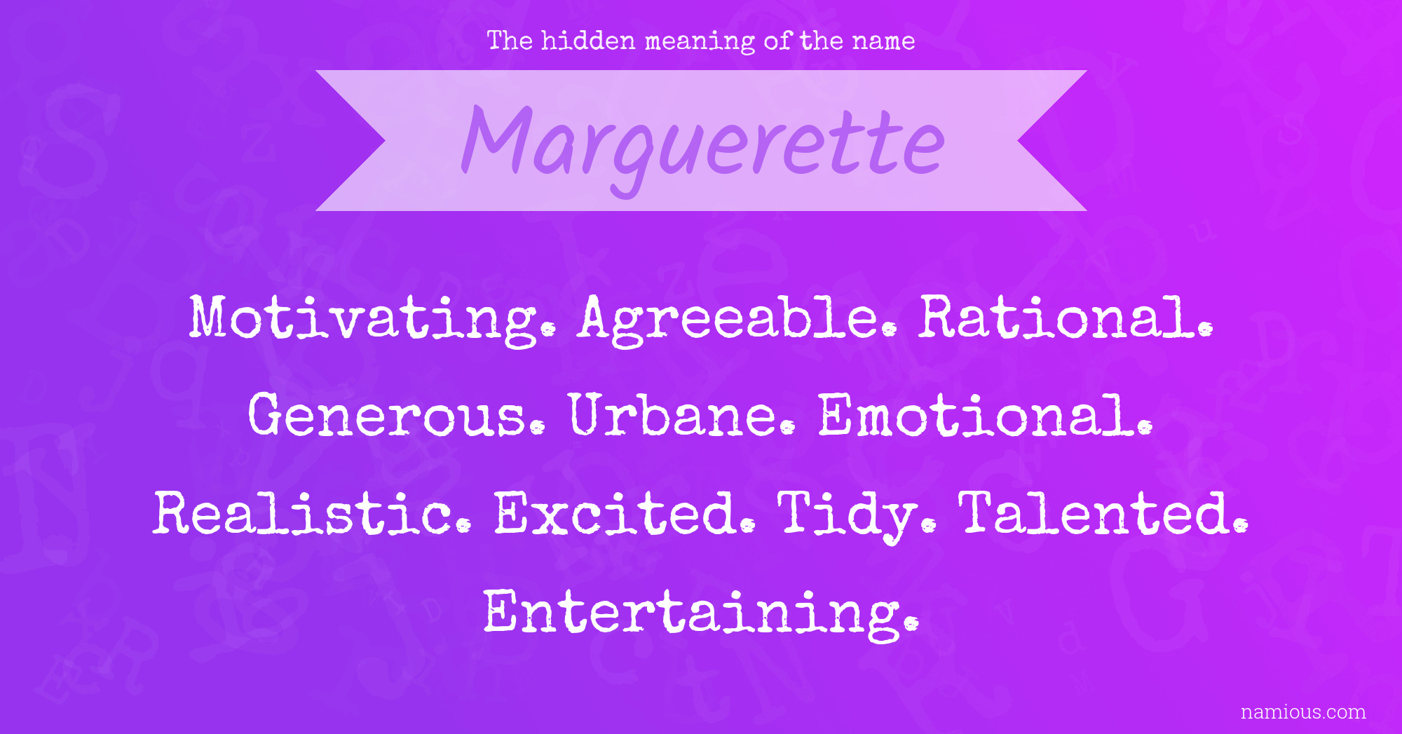 The hidden meaning of the name Marguerette