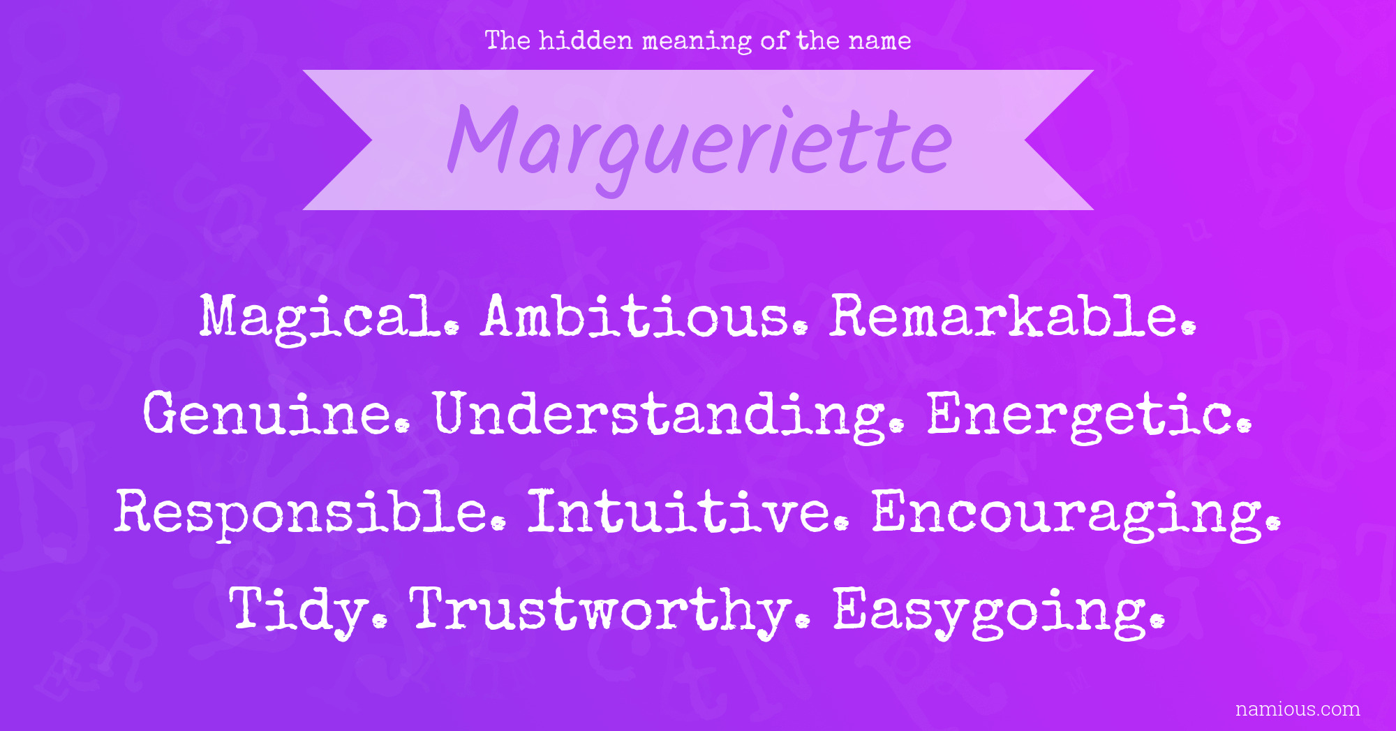 The hidden meaning of the name Margueriette