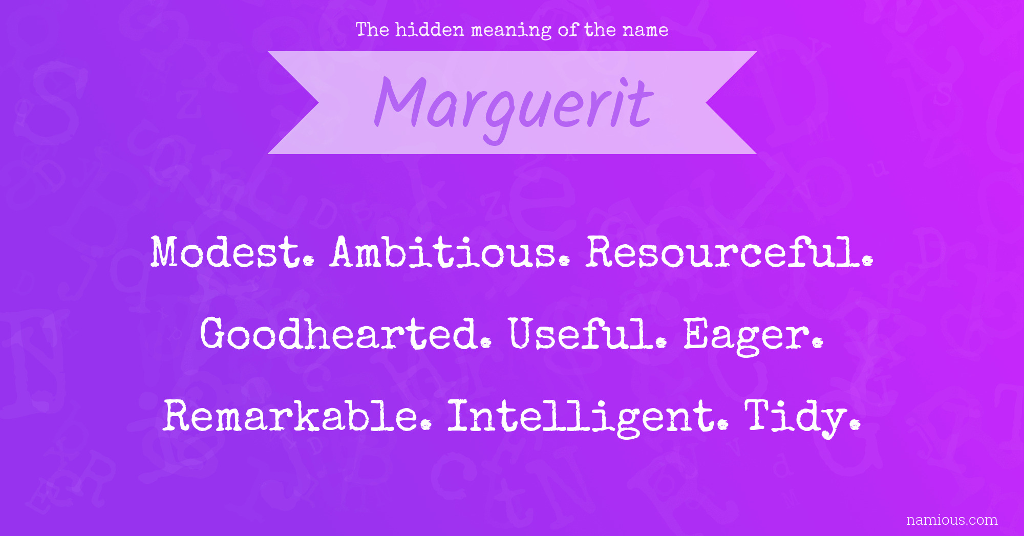 The hidden meaning of the name Marguerit