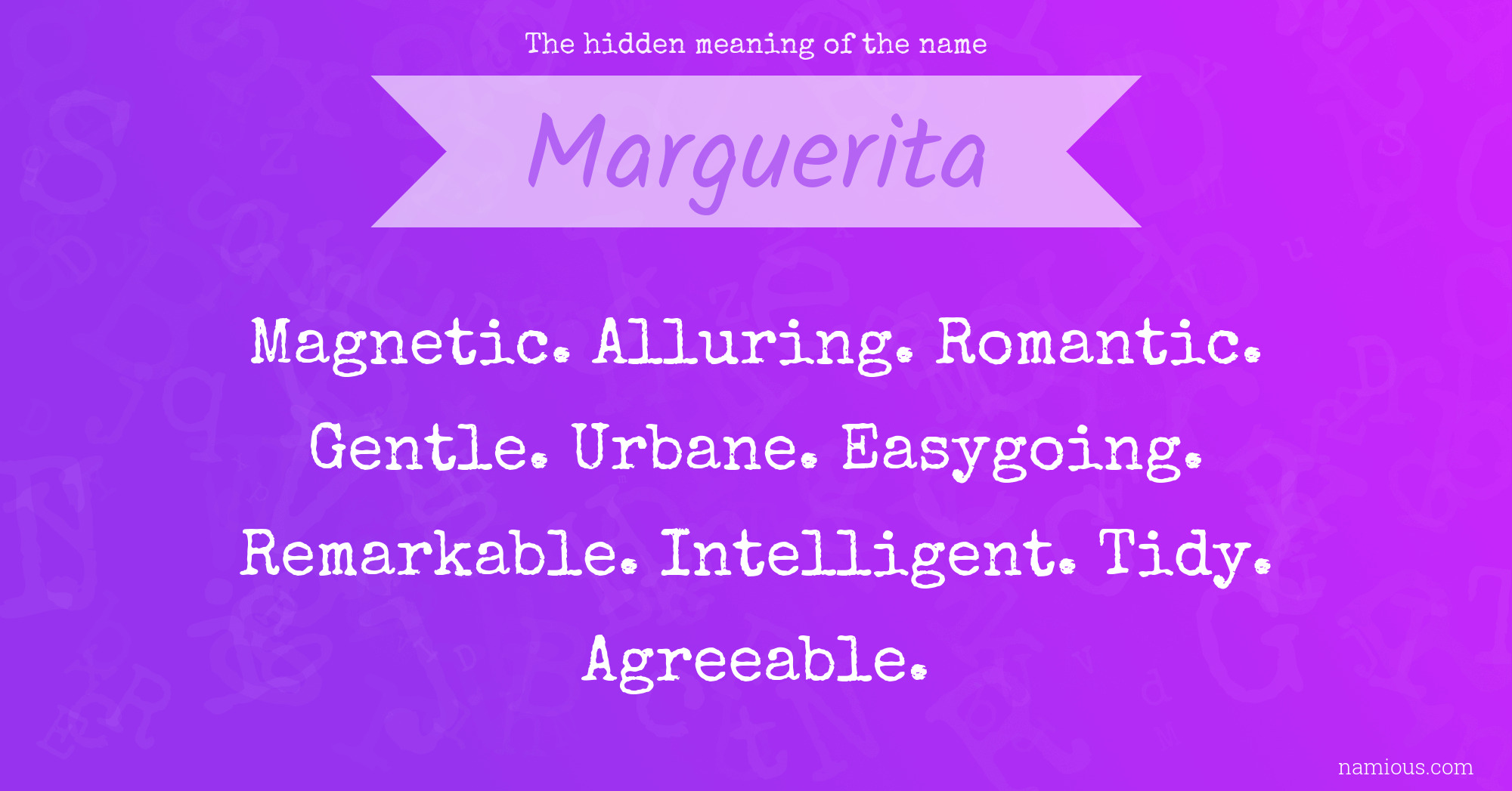 The hidden meaning of the name Marguerita