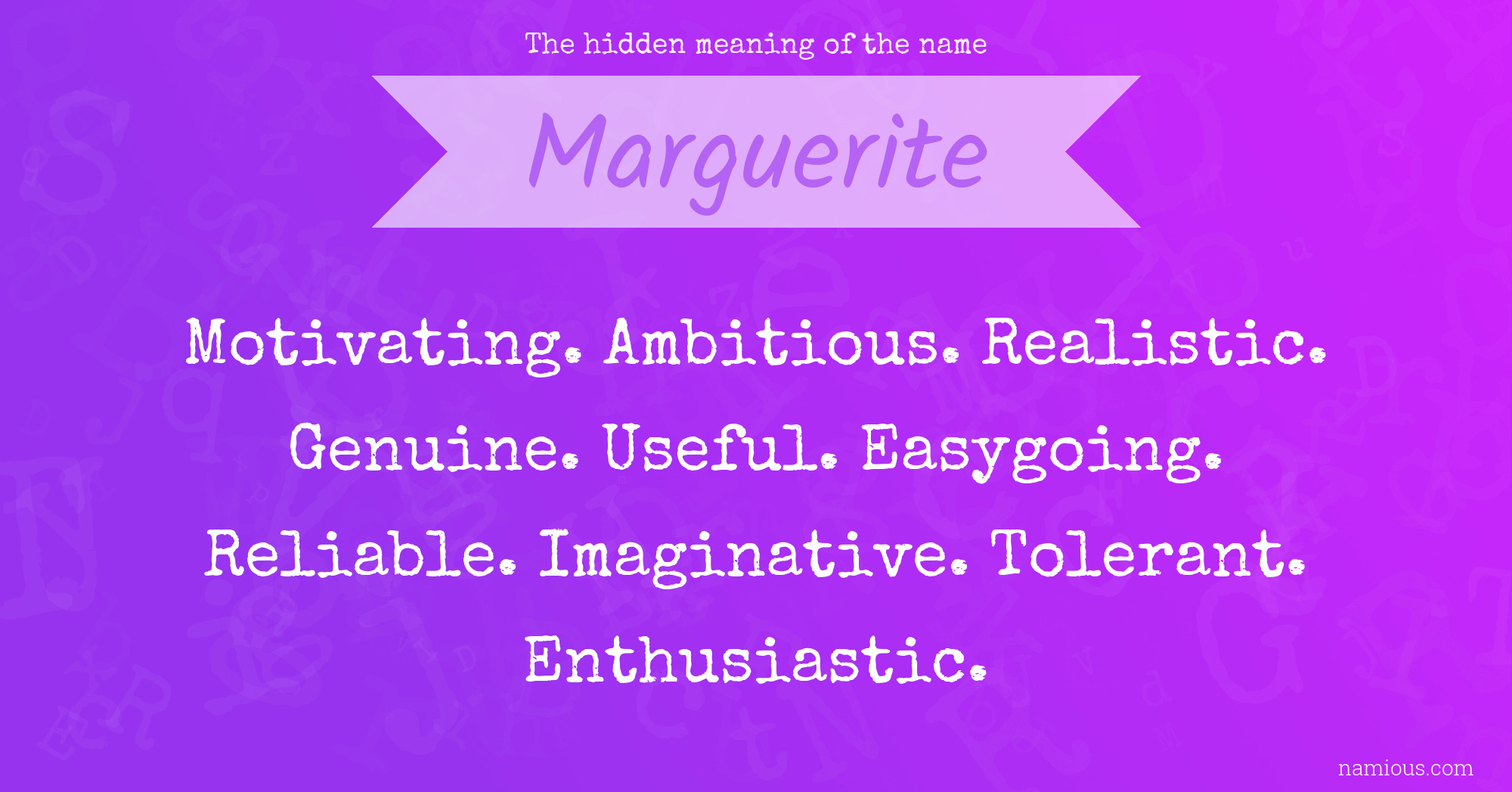 The hidden meaning of the name Marguerite