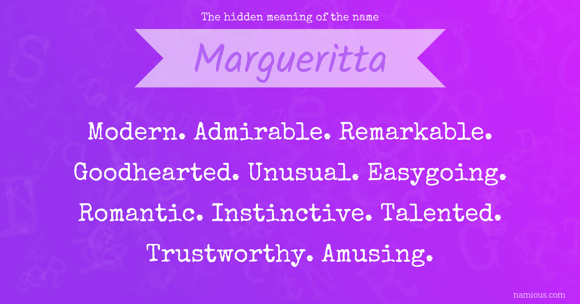 The hidden meaning of the name Margueritta