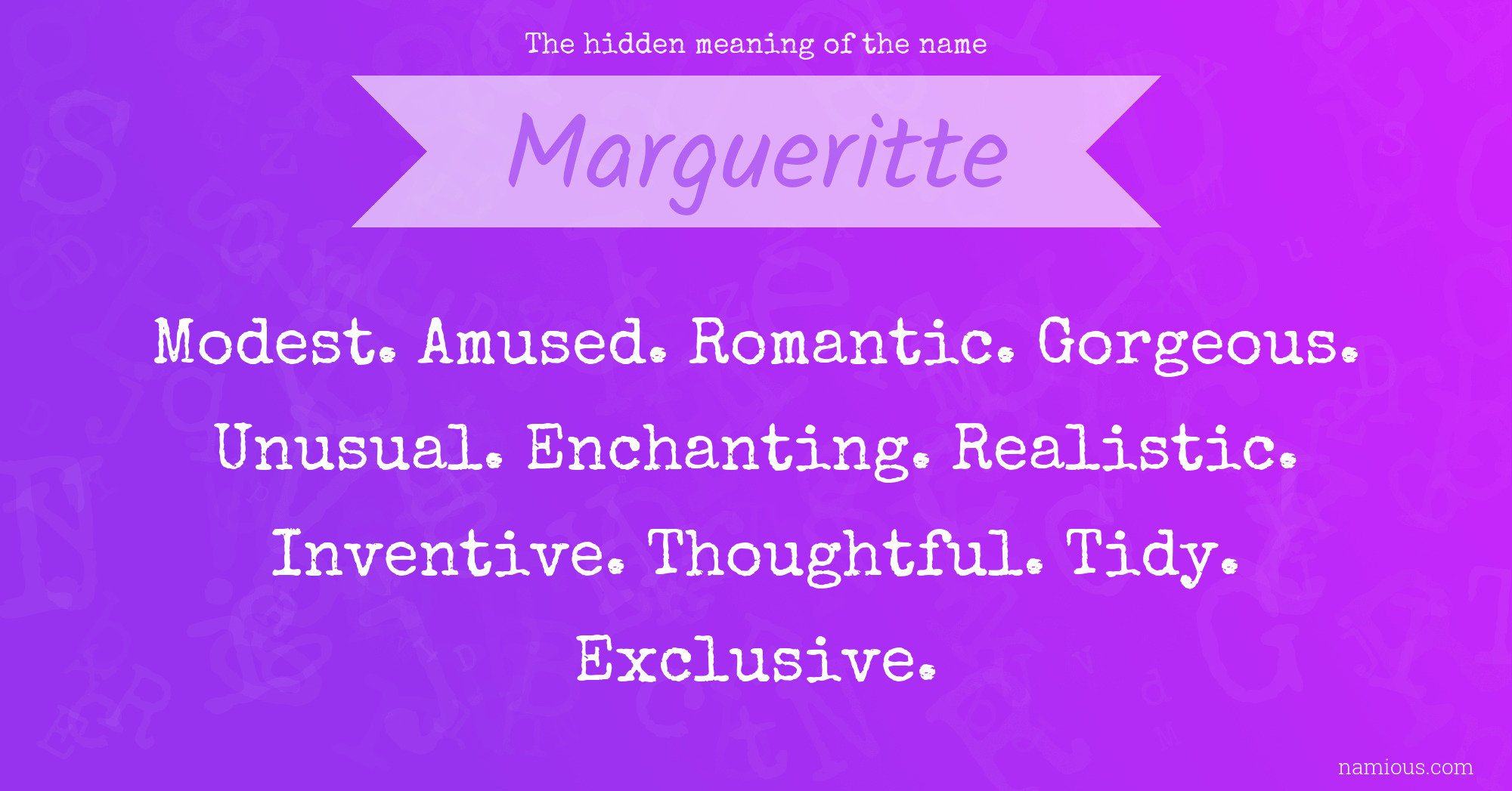 The hidden meaning of the name Margueritte