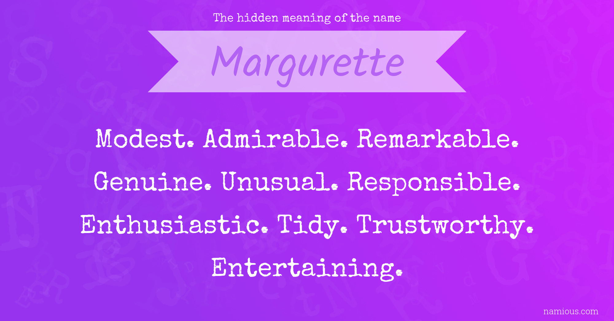 The hidden meaning of the name Margurette