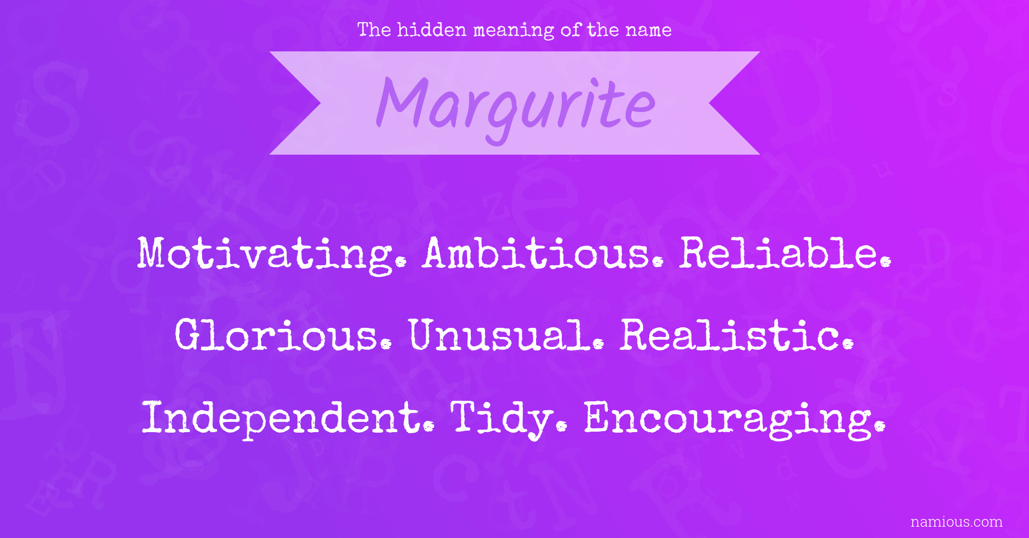 The hidden meaning of the name Margurite