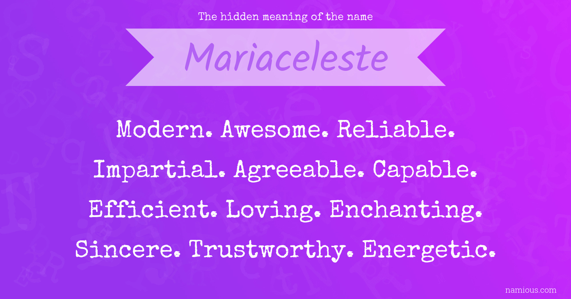 The hidden meaning of the name Mariaceleste