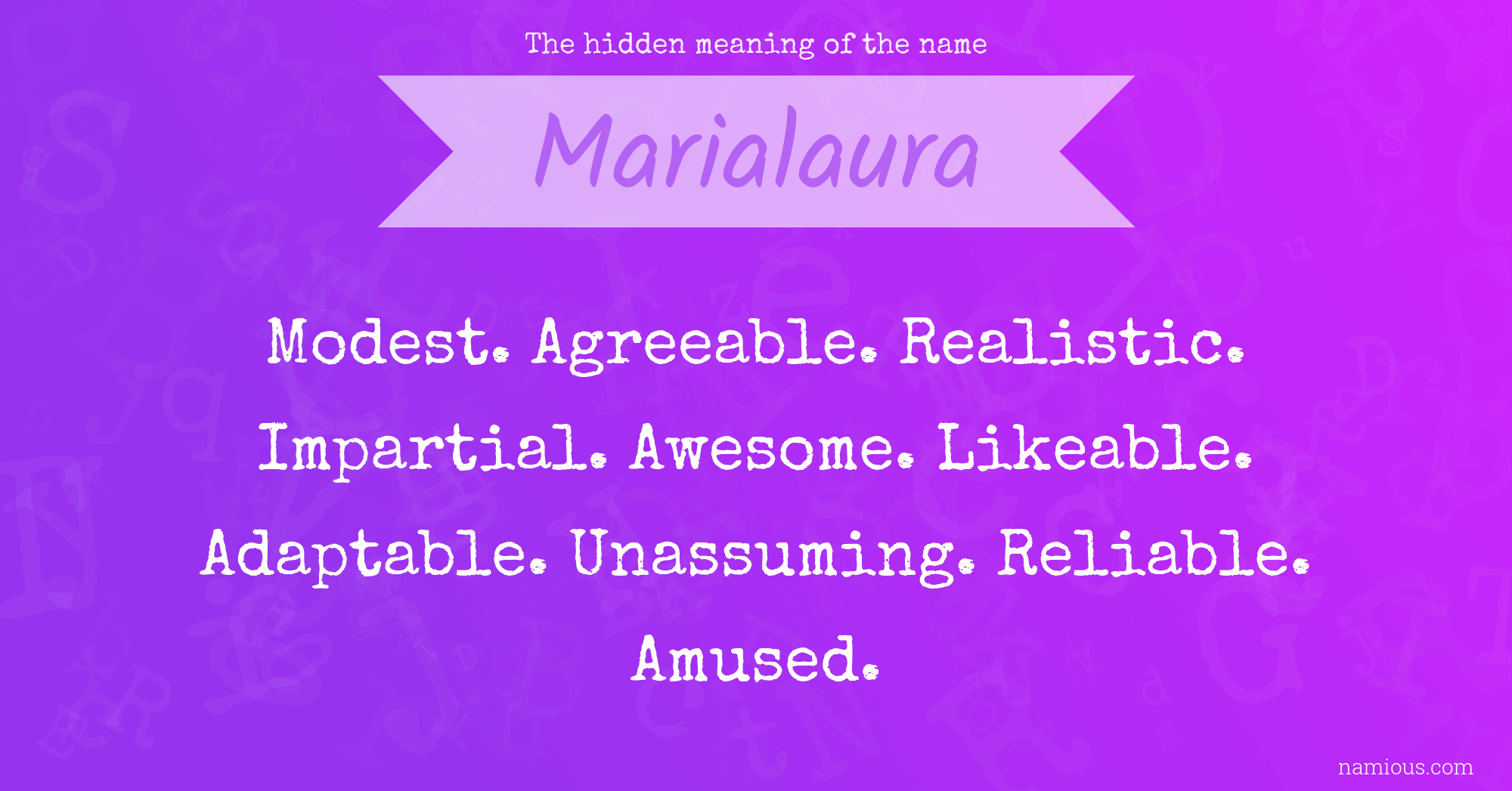 The hidden meaning of the name Marialaura