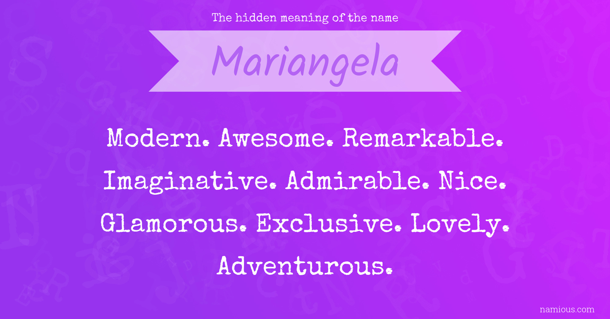 The hidden meaning of the name Mariangela