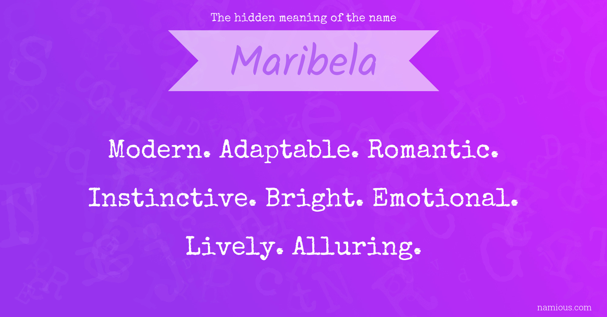 The hidden meaning of the name Maribela