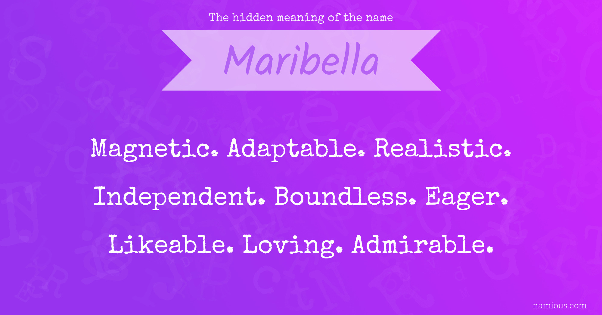 The hidden meaning of the name Maribella