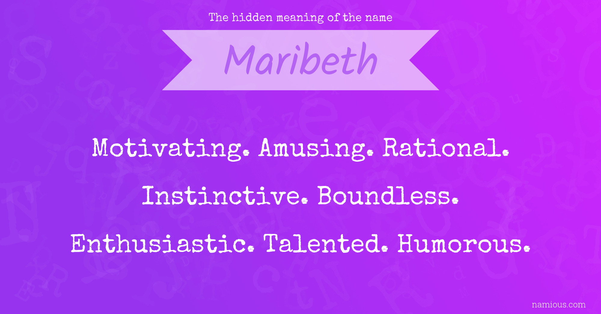 The hidden meaning of the name Maribeth