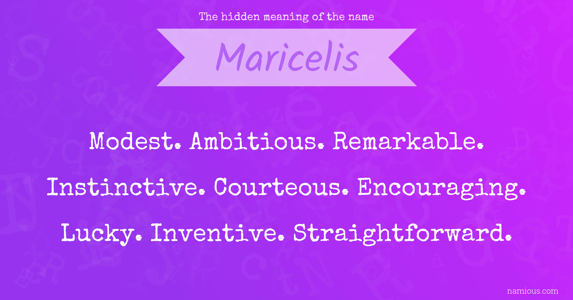 The hidden meaning of the name Maricelis