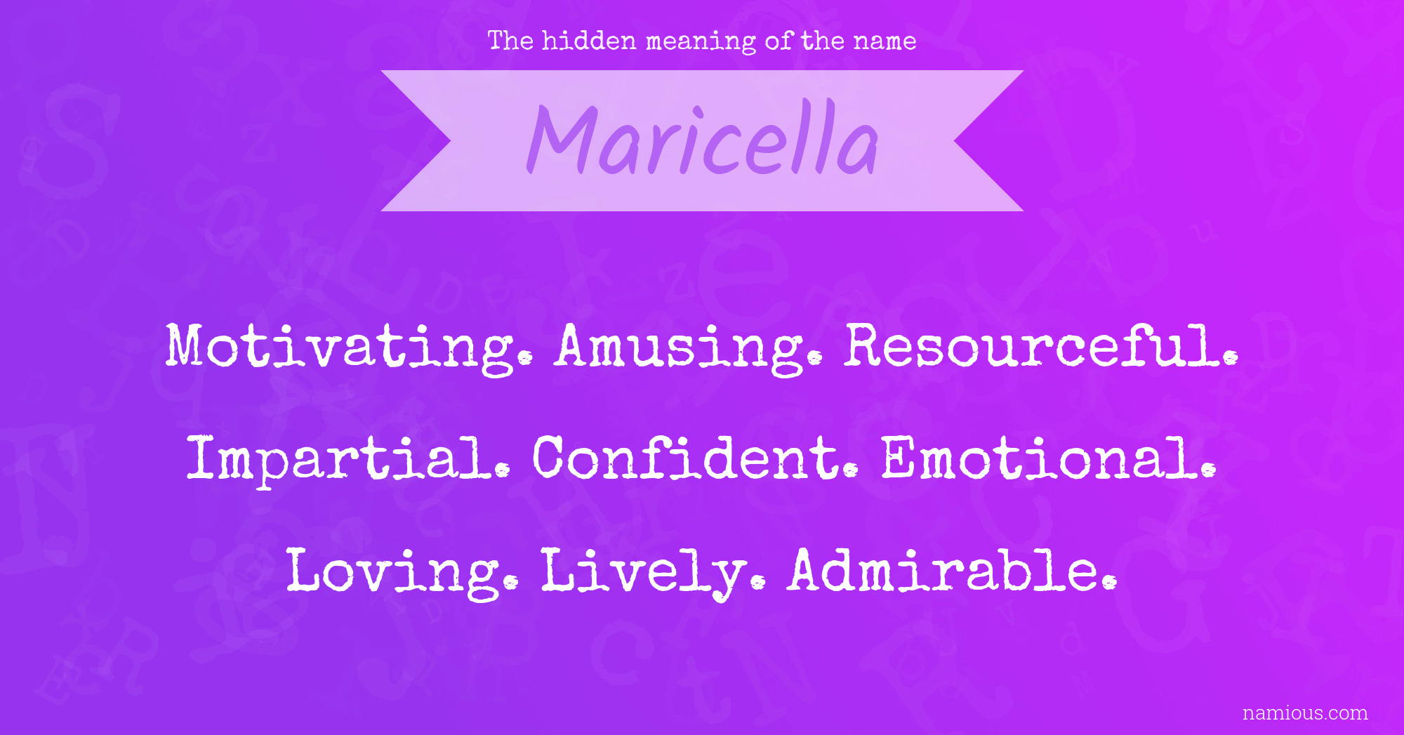 The hidden meaning of the name Maricella