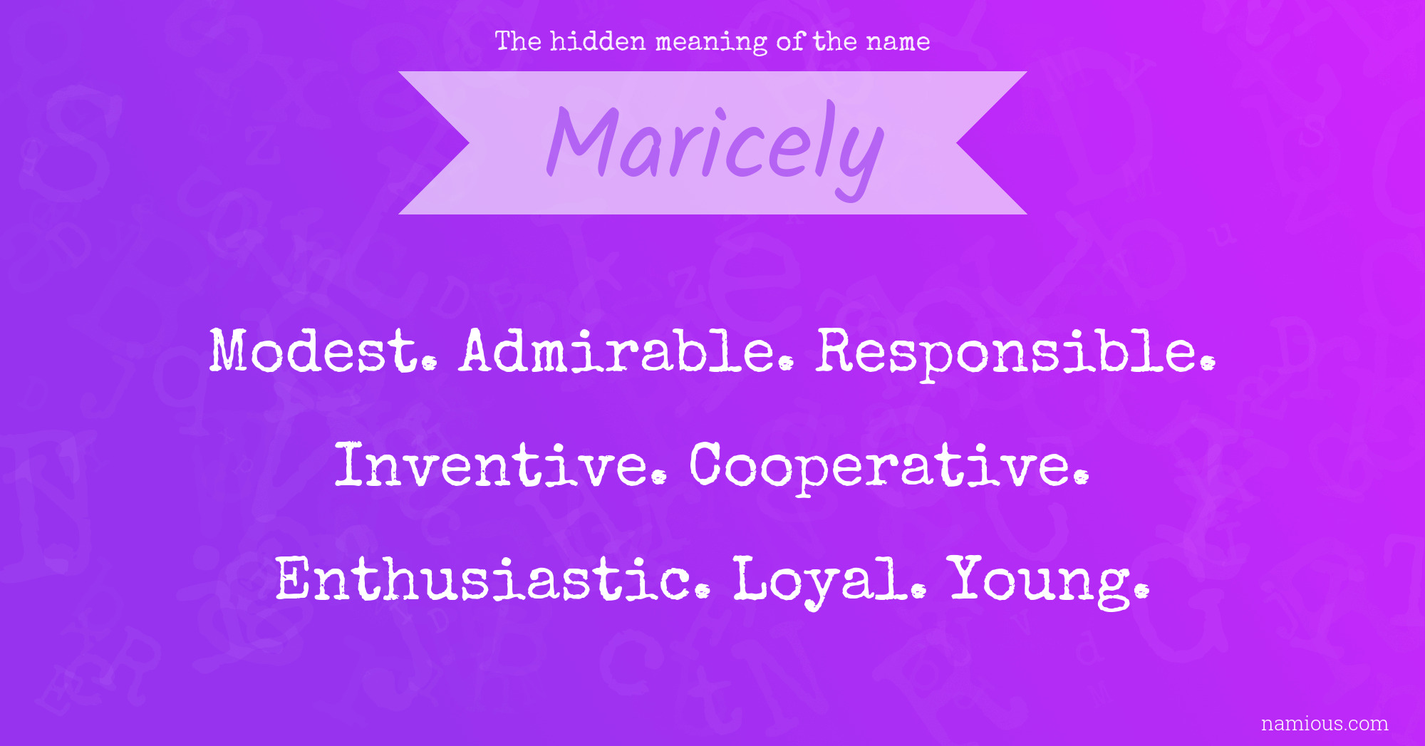 The hidden meaning of the name Maricely