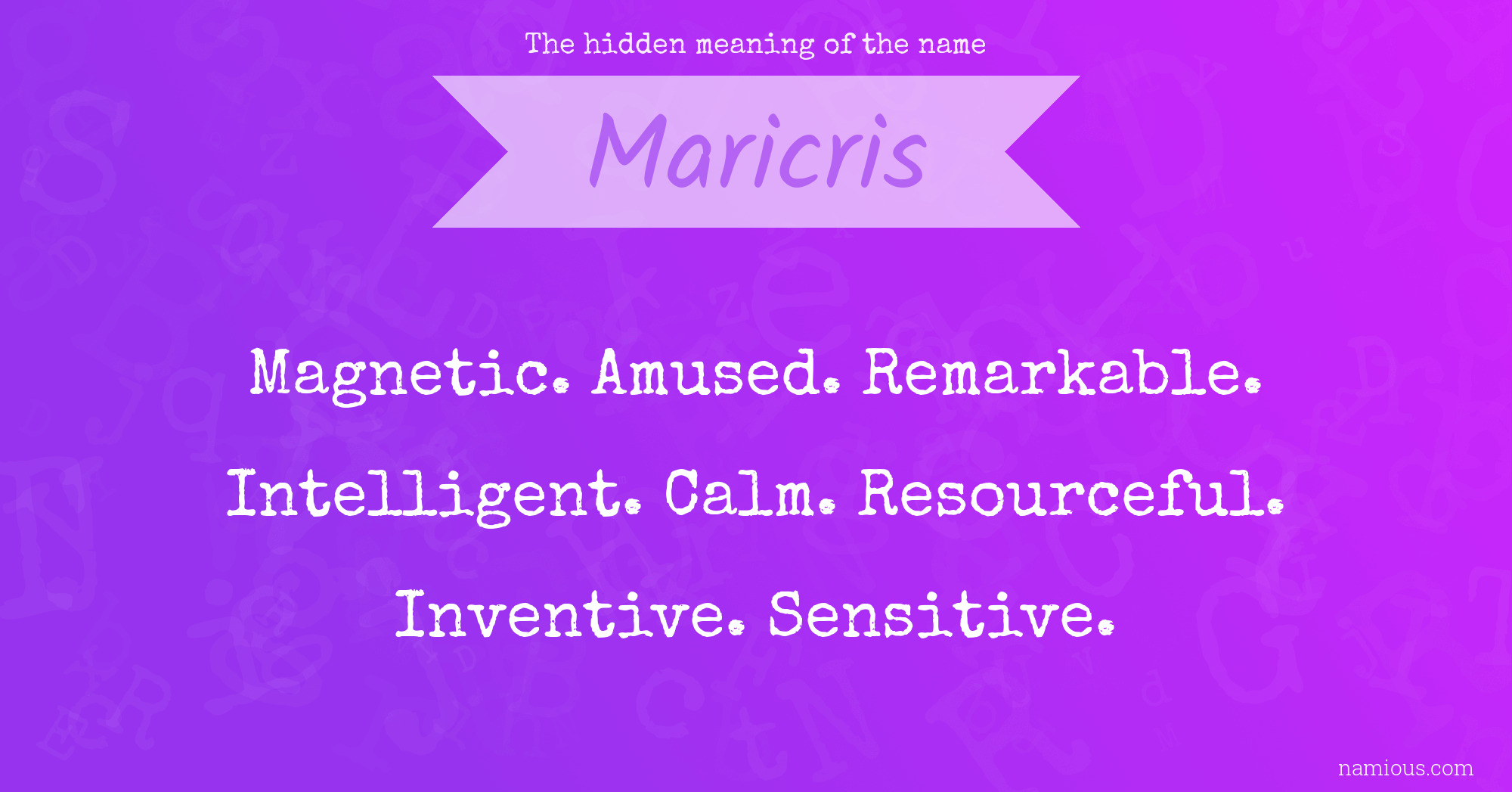 The hidden meaning of the name Maricris