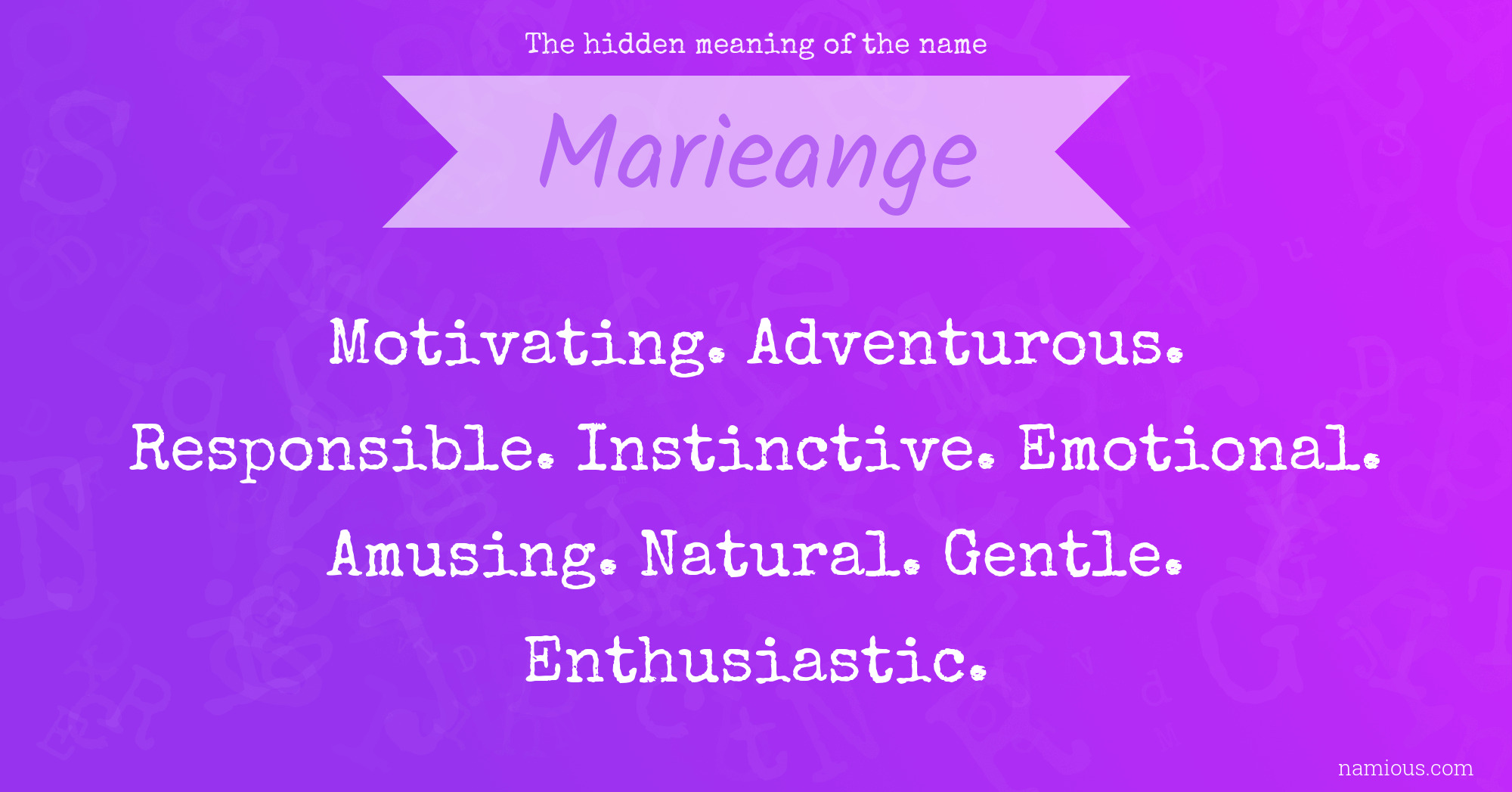 The hidden meaning of the name Marieange