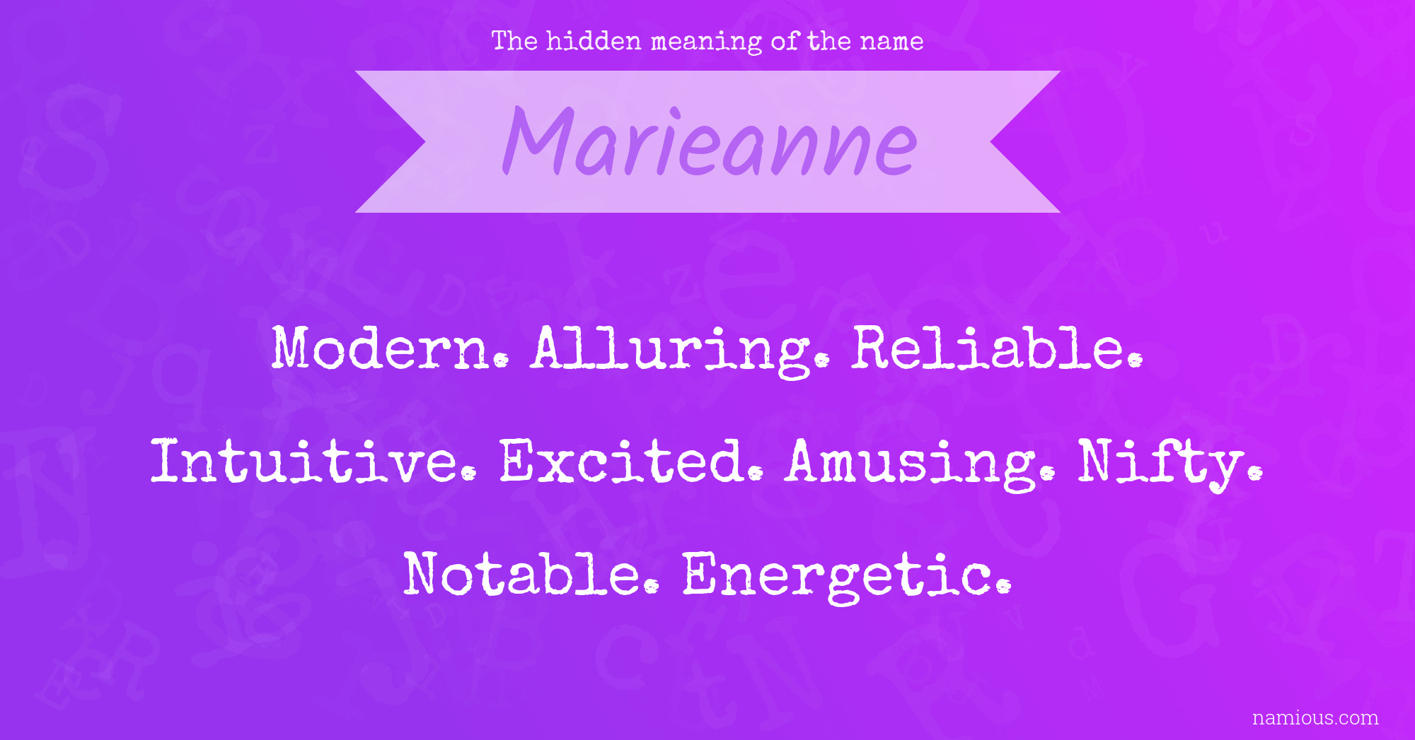 The hidden meaning of the name Marieanne