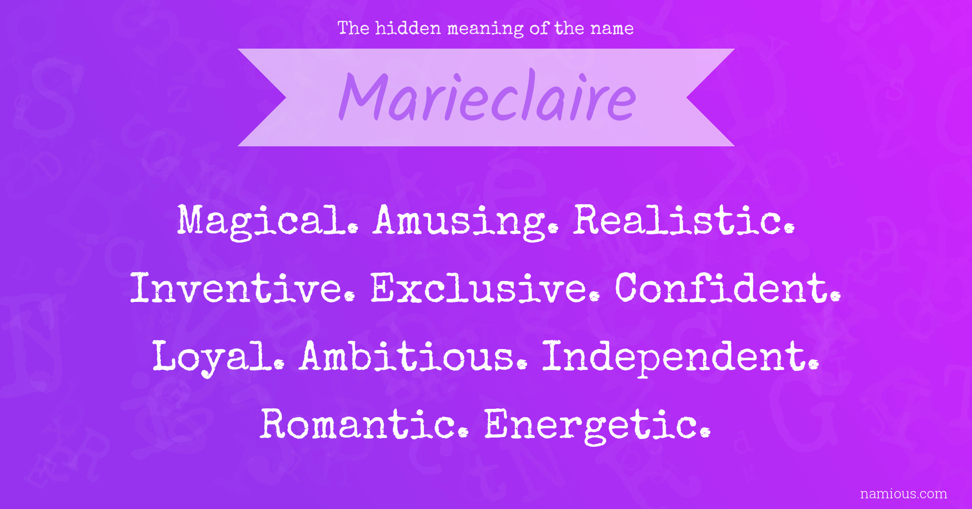 The hidden meaning of the name Marieclaire