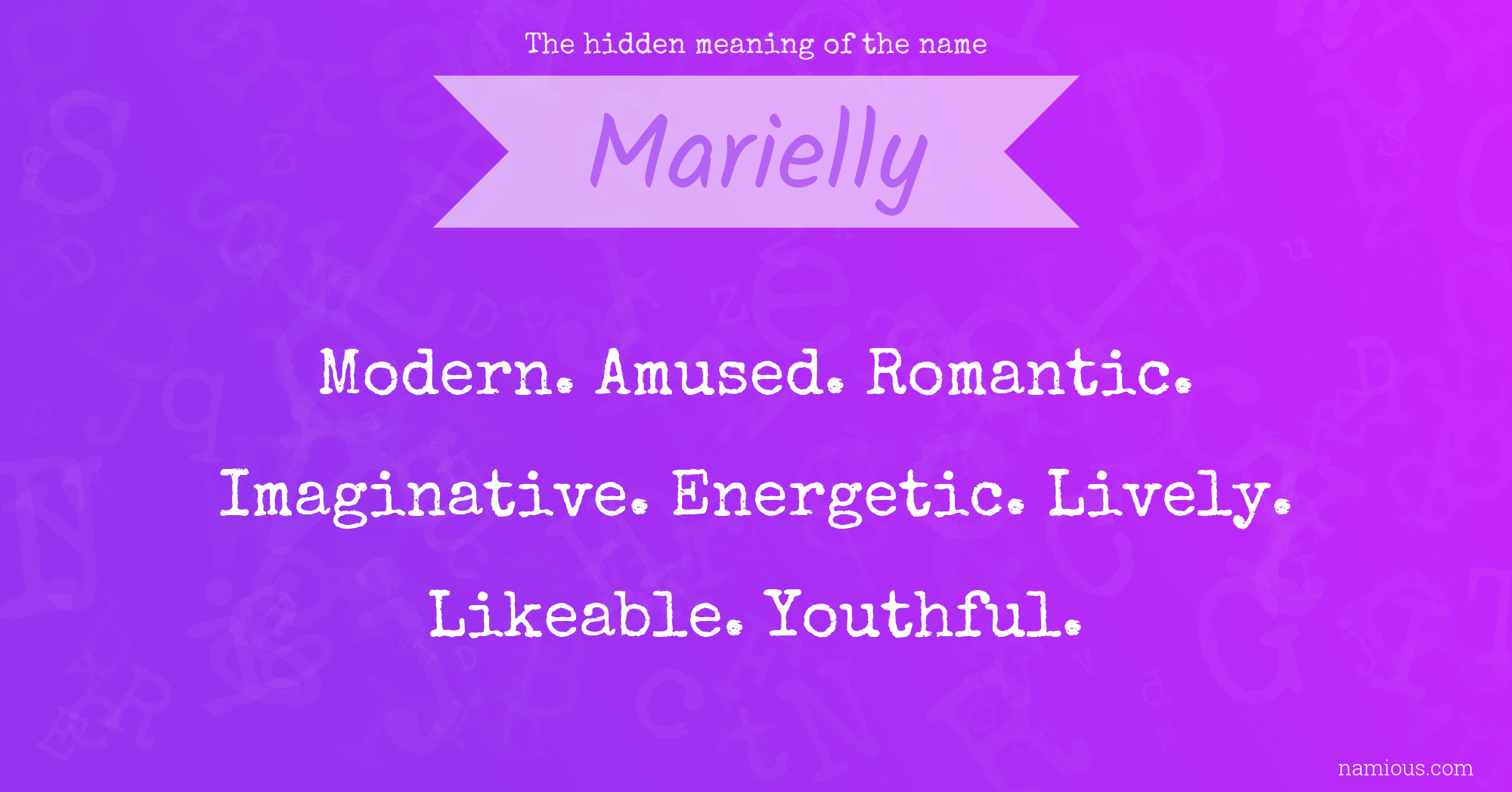 The hidden meaning of the name Marielly