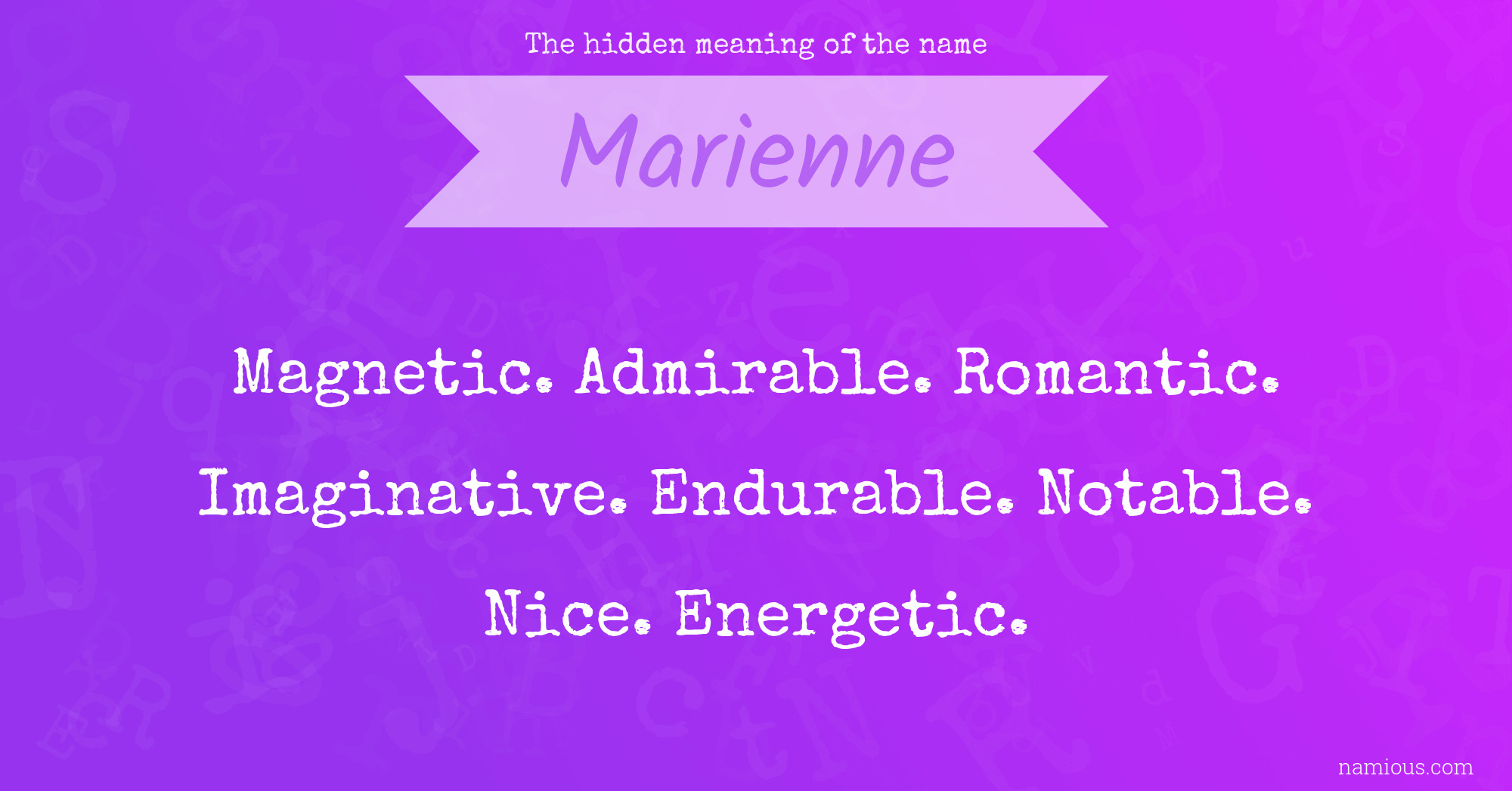 The hidden meaning of the name Marienne