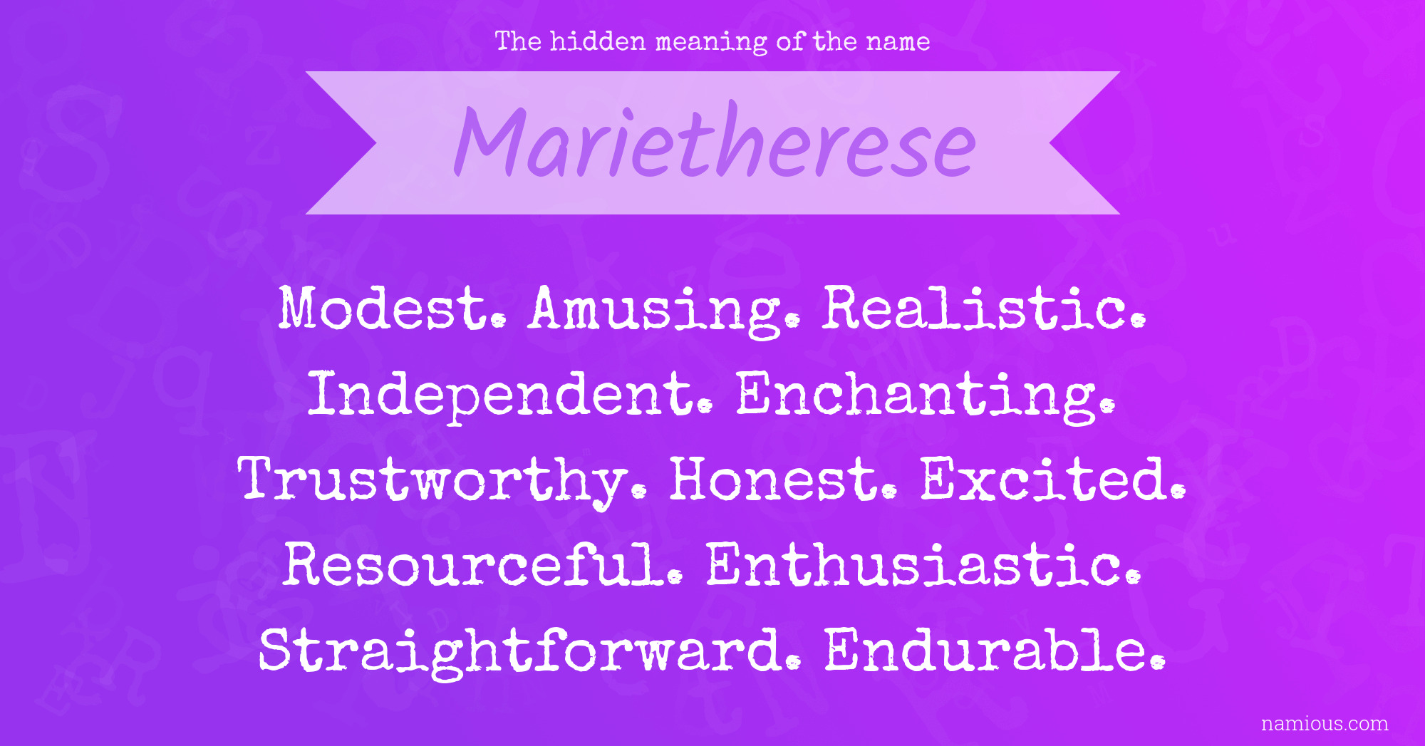 The hidden meaning of the name Marietherese