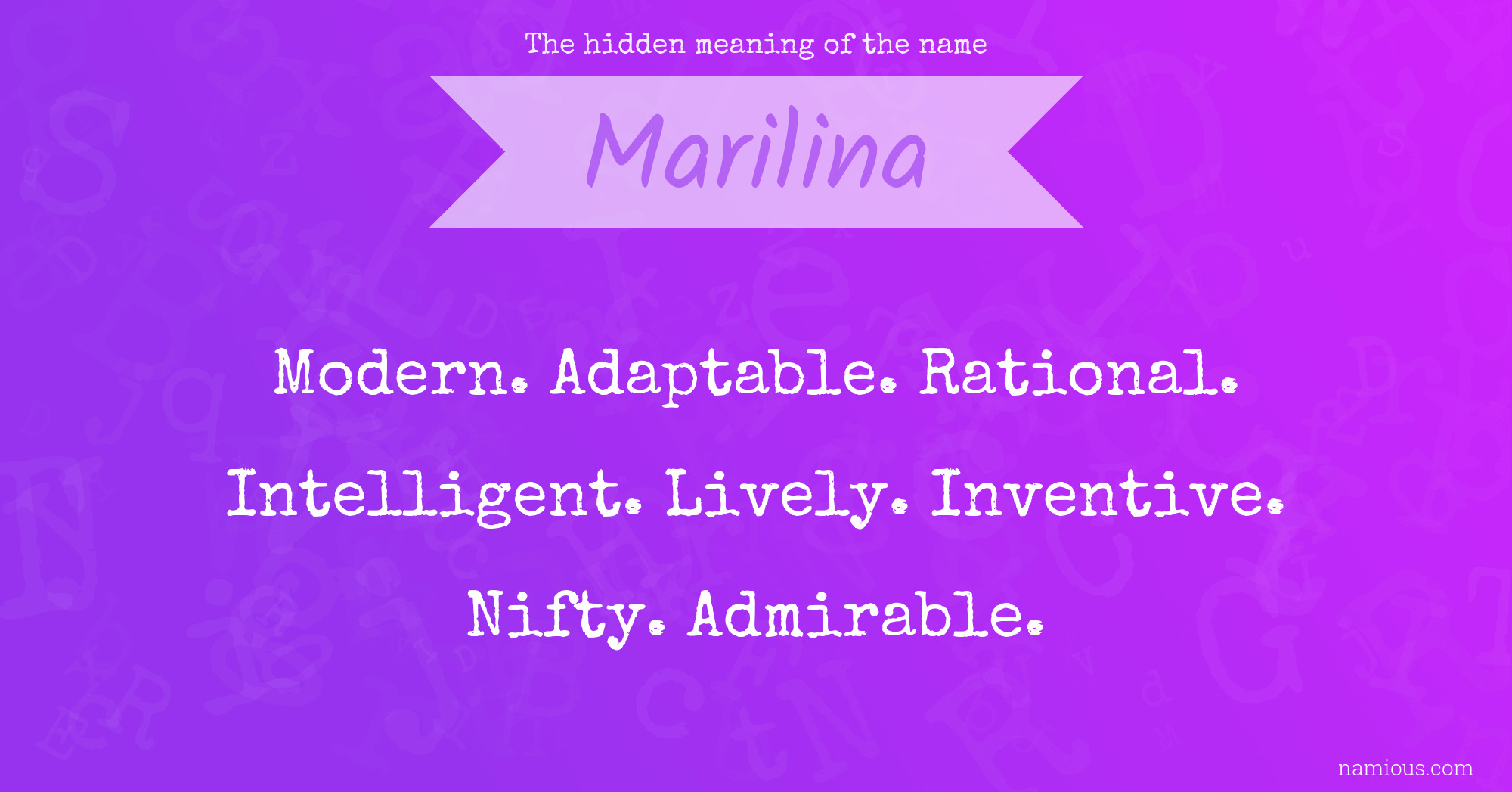 The hidden meaning of the name Marilina