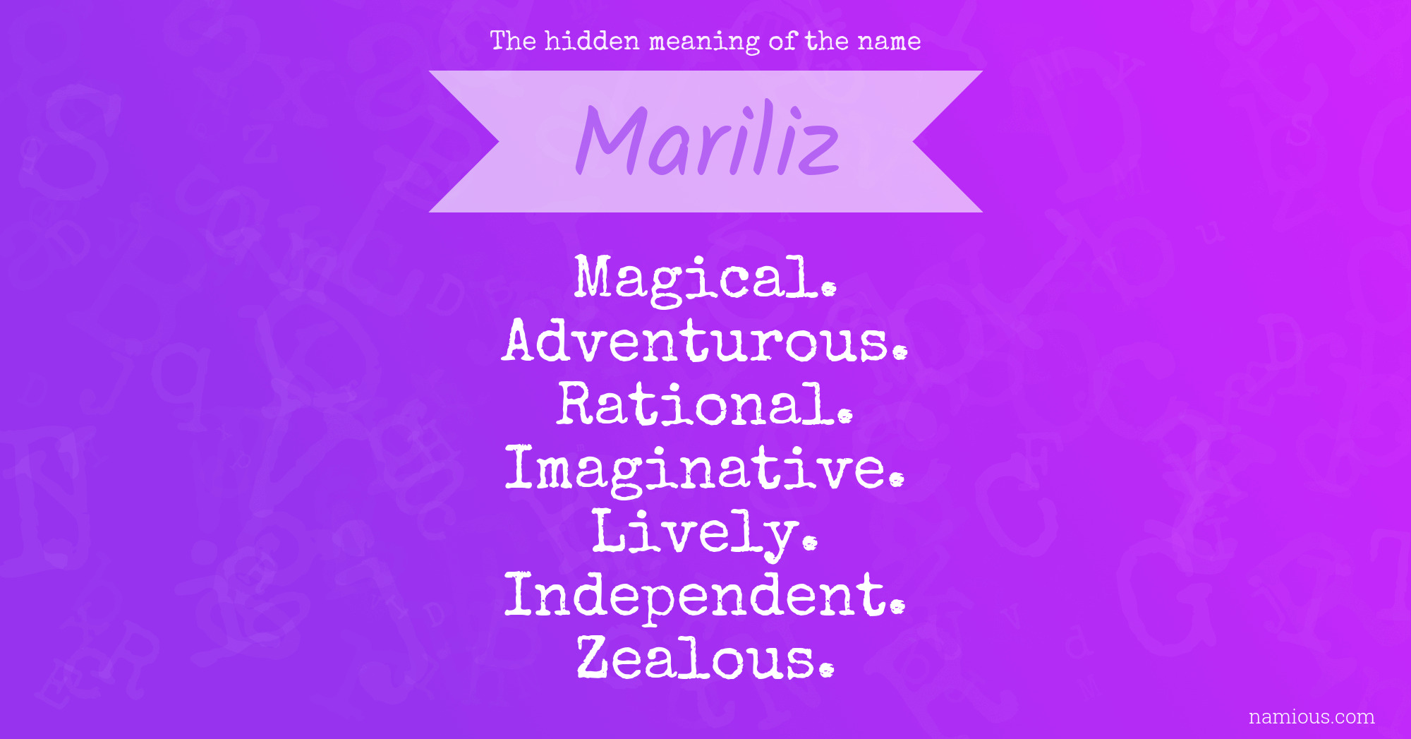 The hidden meaning of the name Mariliz