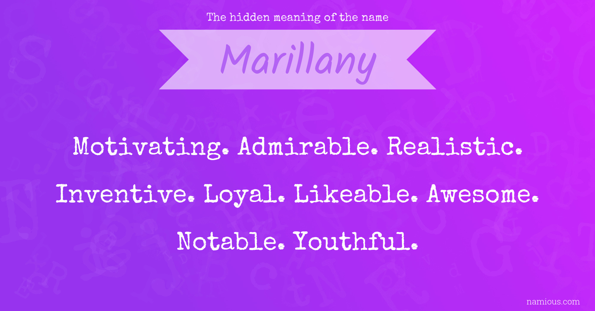 The hidden meaning of the name Marillany