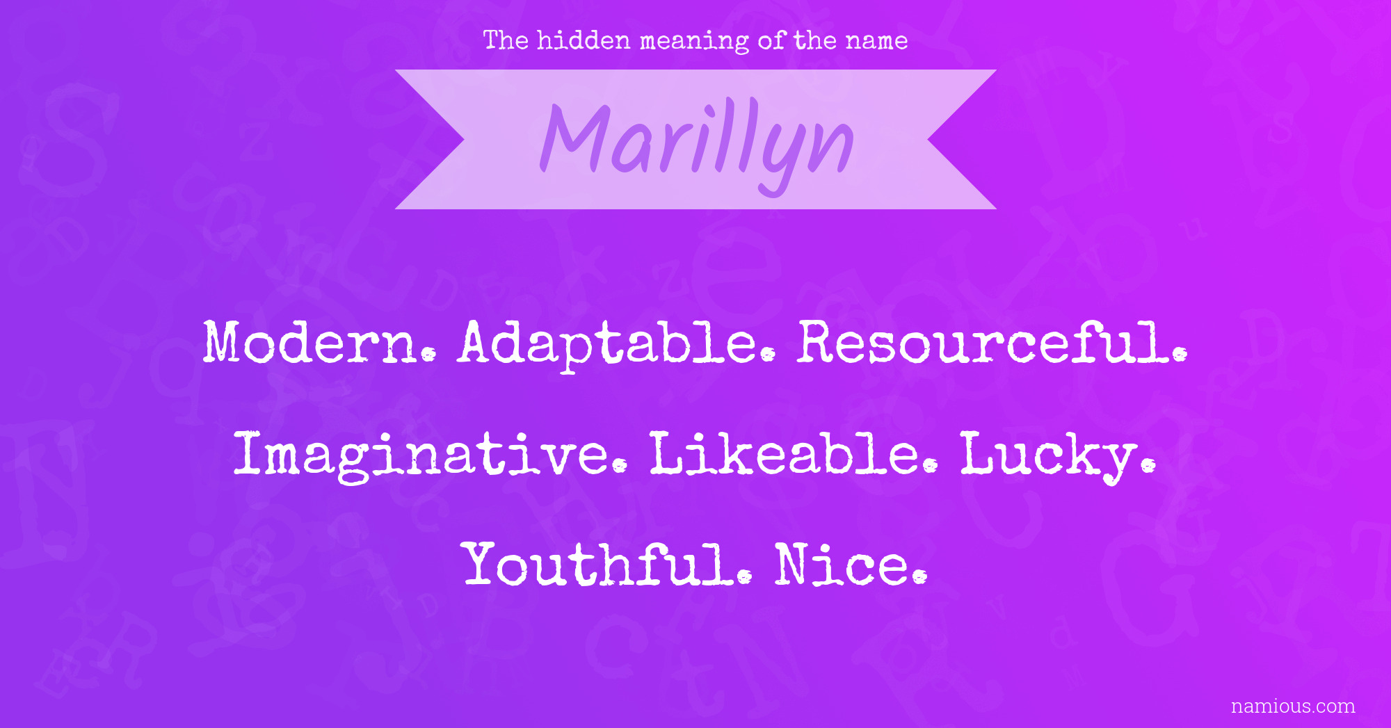 The hidden meaning of the name Marillyn