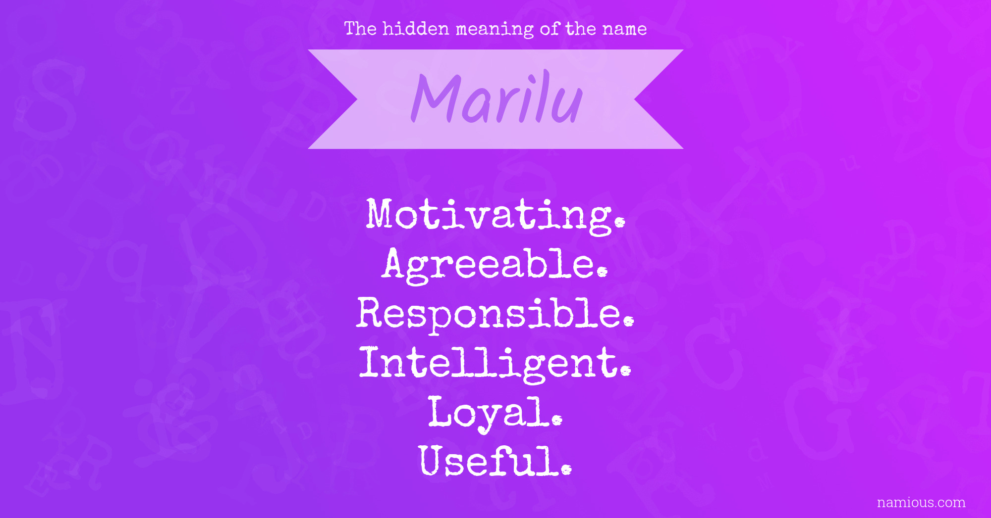 The hidden meaning of the name Marilu