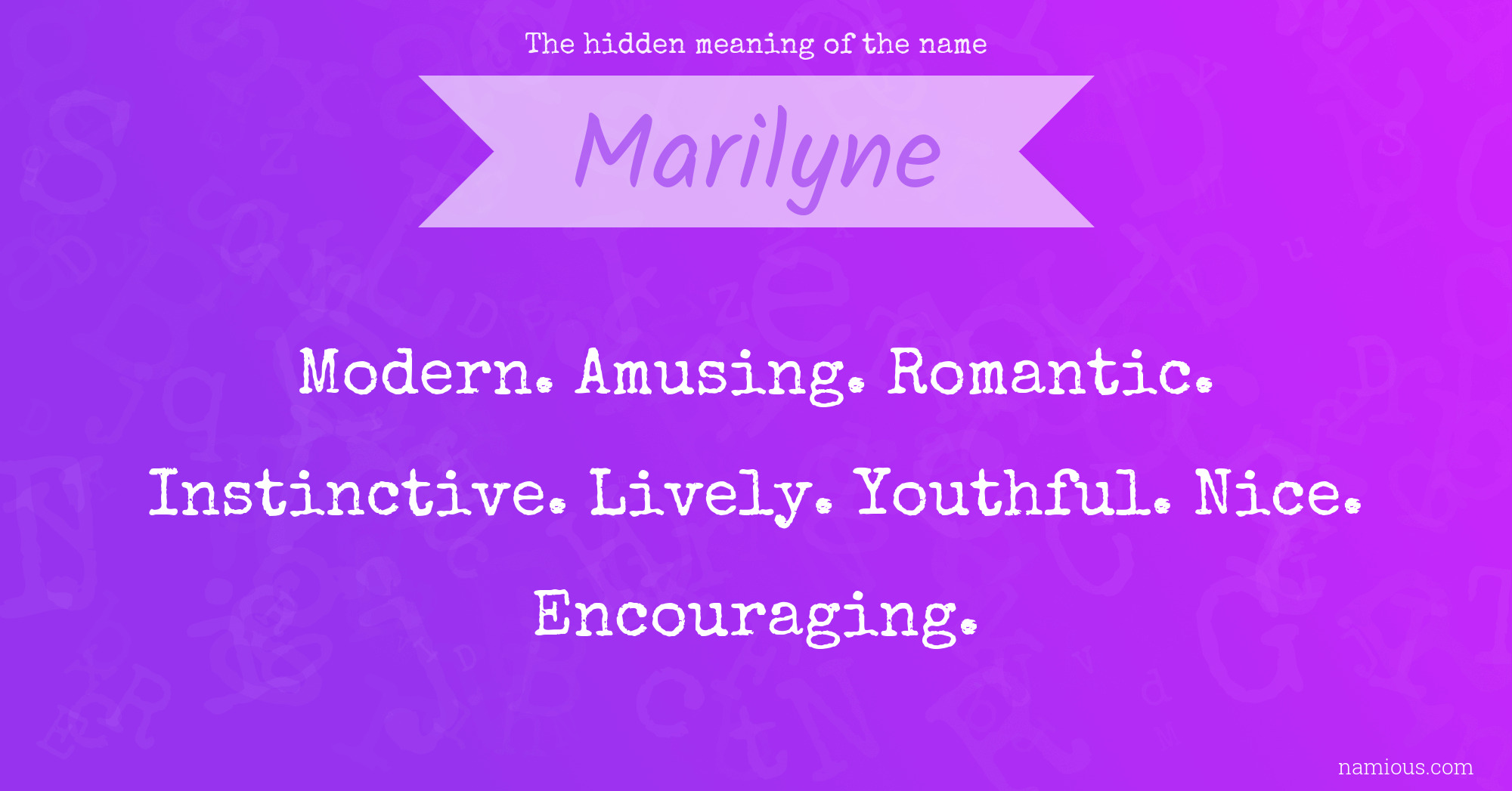 The hidden meaning of the name Marilyne