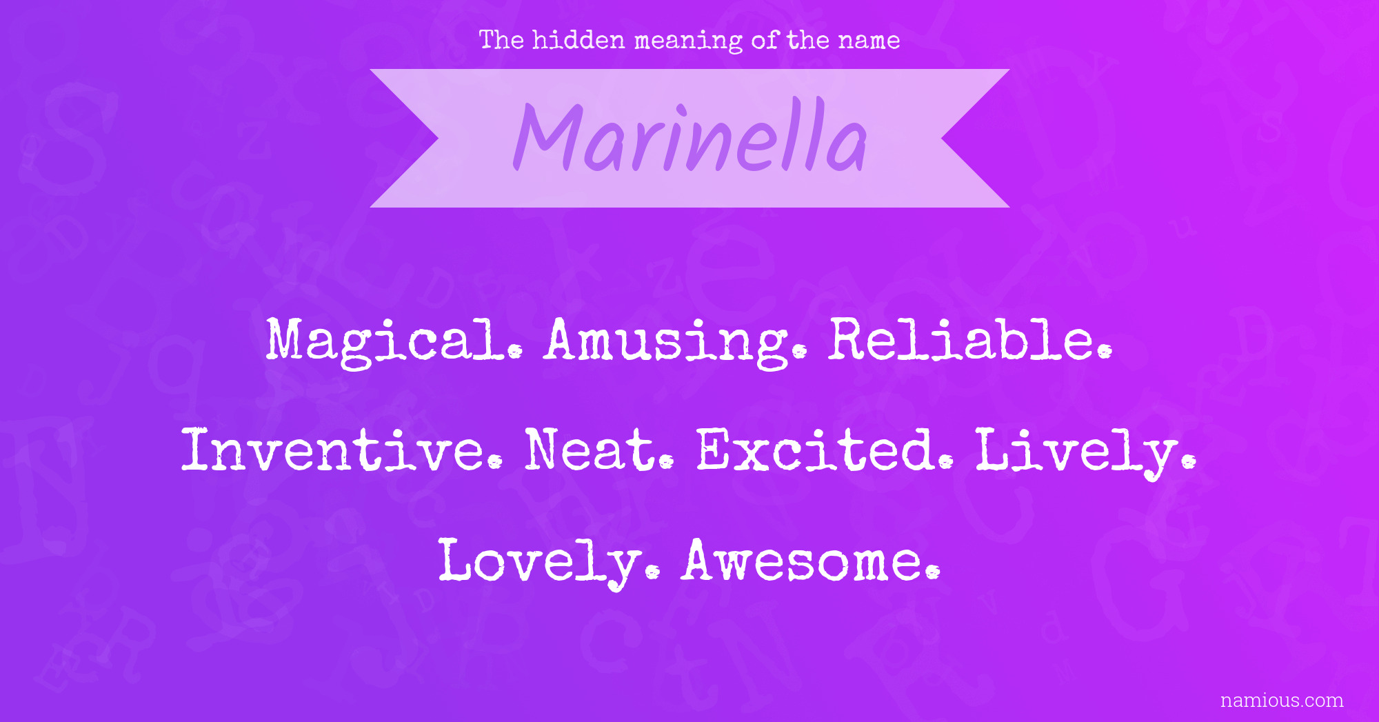 The hidden meaning of the name Marinella