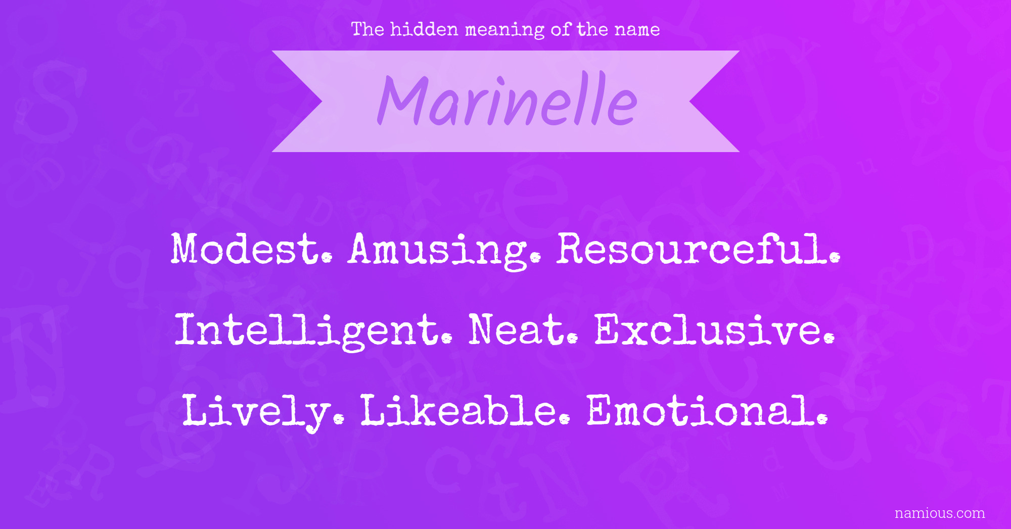 The hidden meaning of the name Marinelle