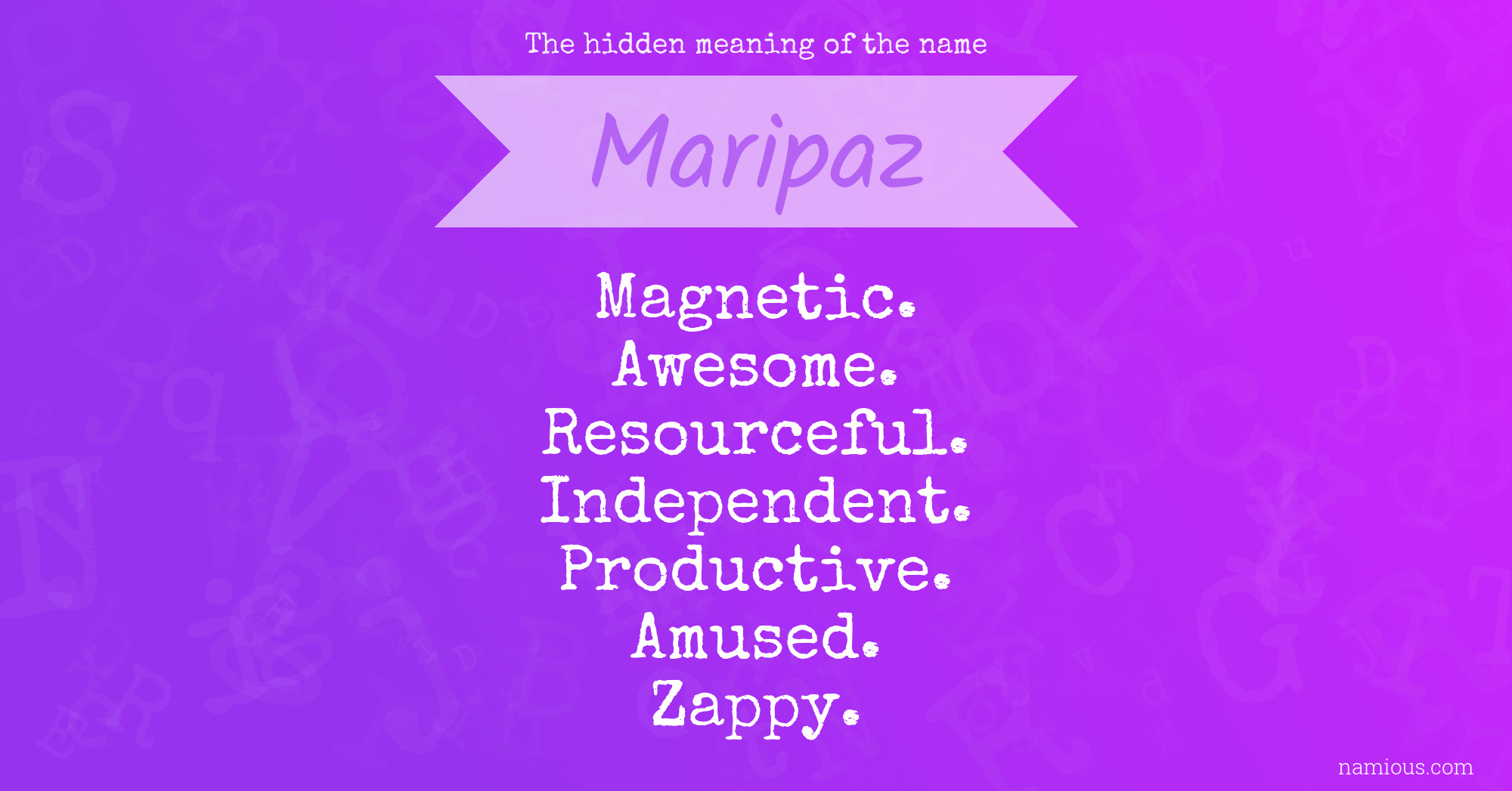 The hidden meaning of the name Maripaz