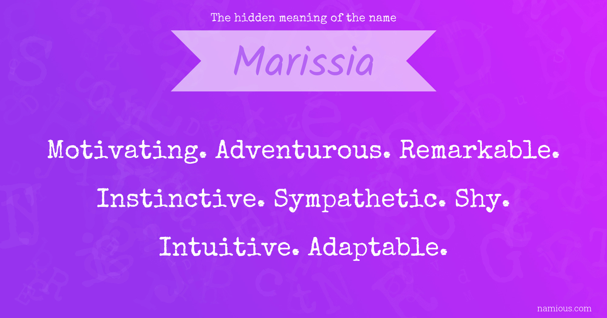 The hidden meaning of the name Marissia