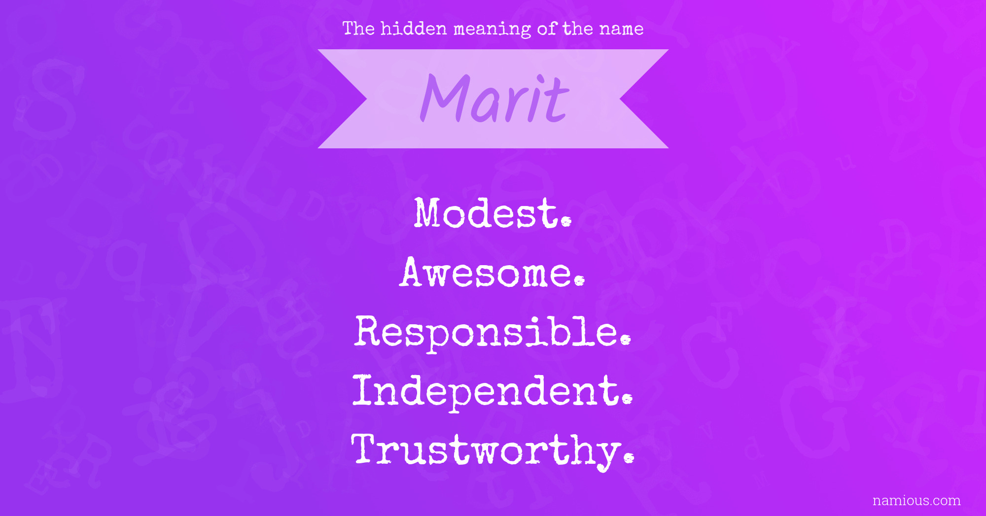 The hidden meaning of the name Marit