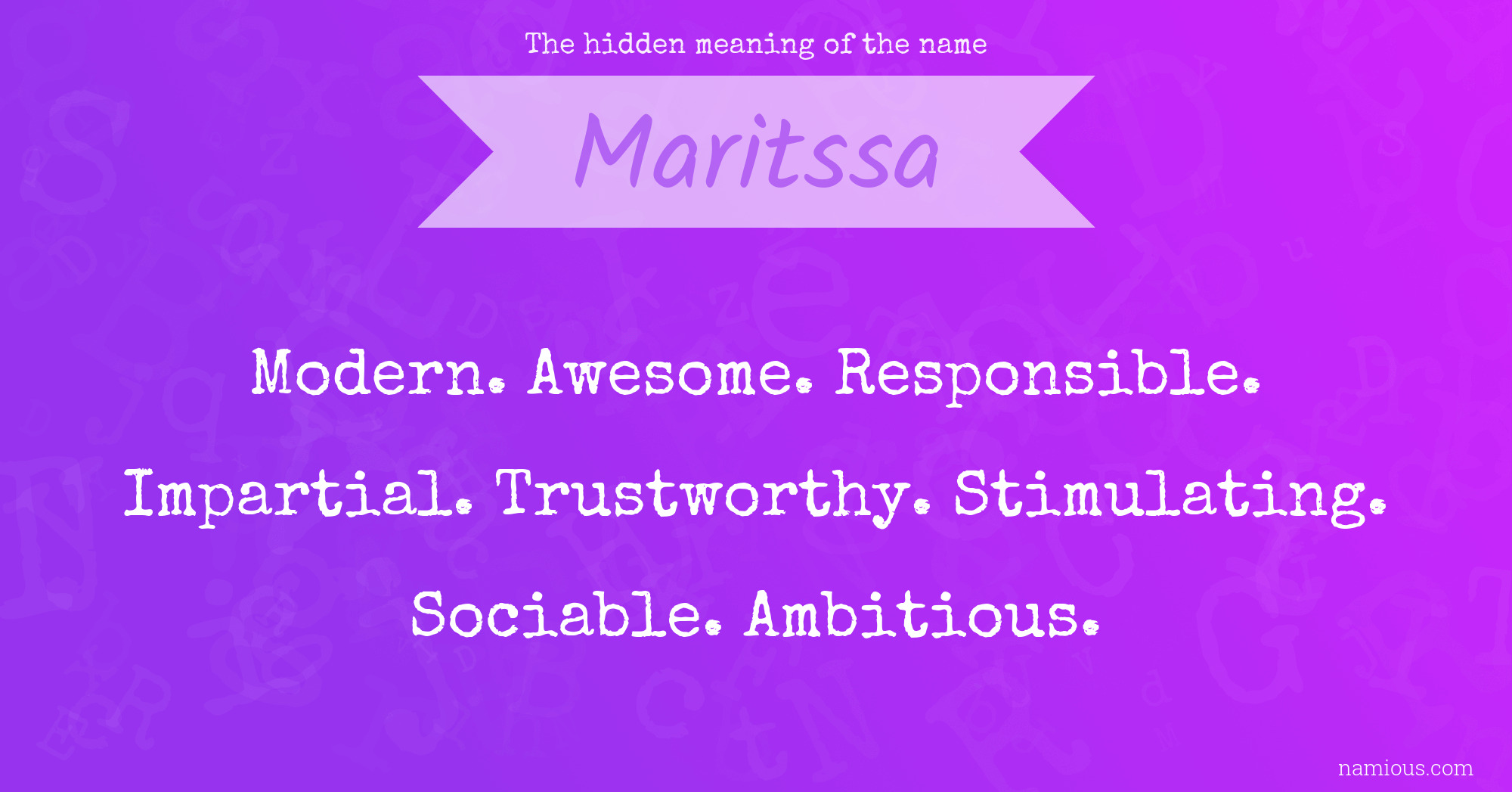 The hidden meaning of the name Maritssa