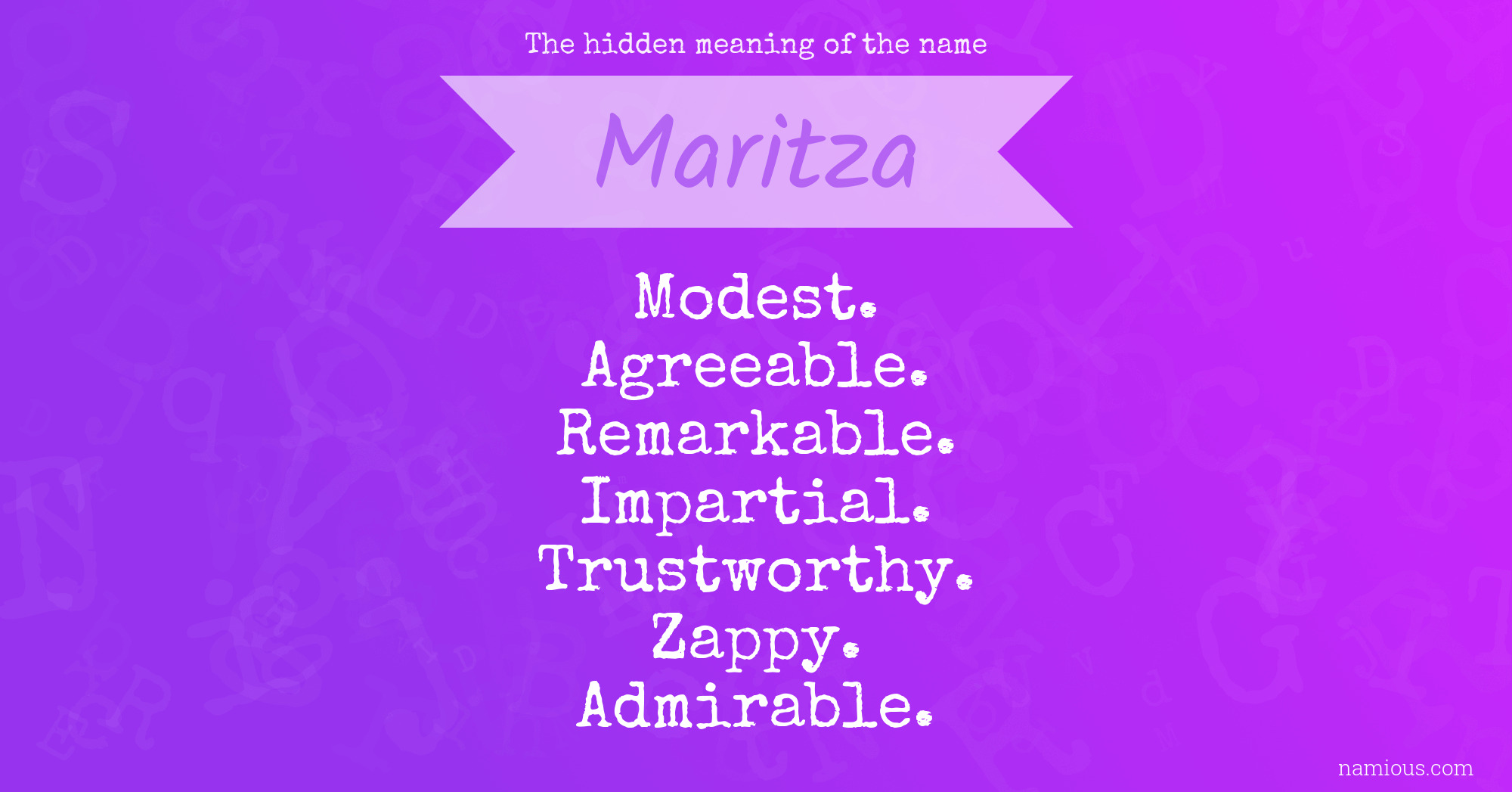 The hidden meaning of the name Maritza