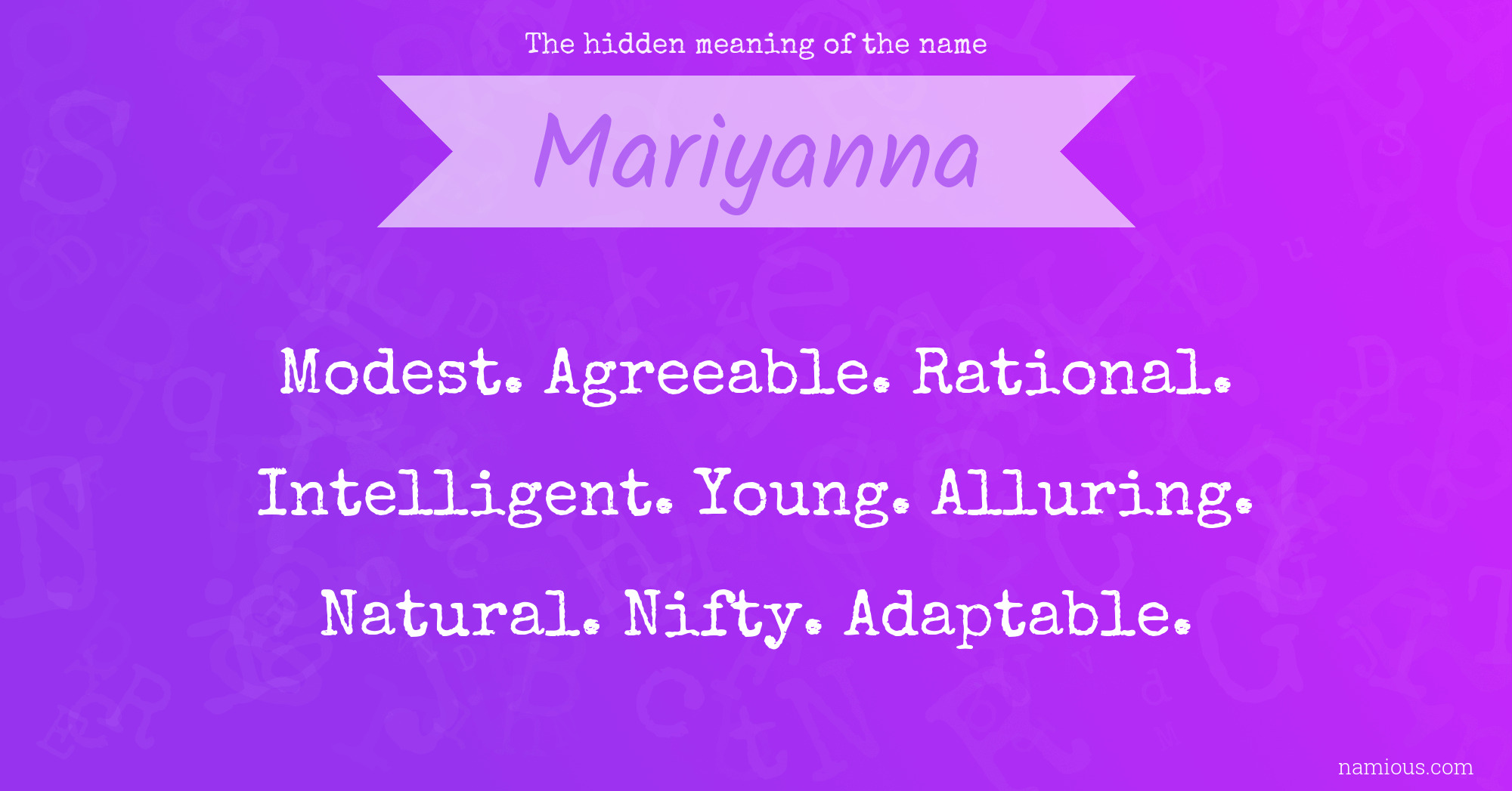 The hidden meaning of the name Mariyanna