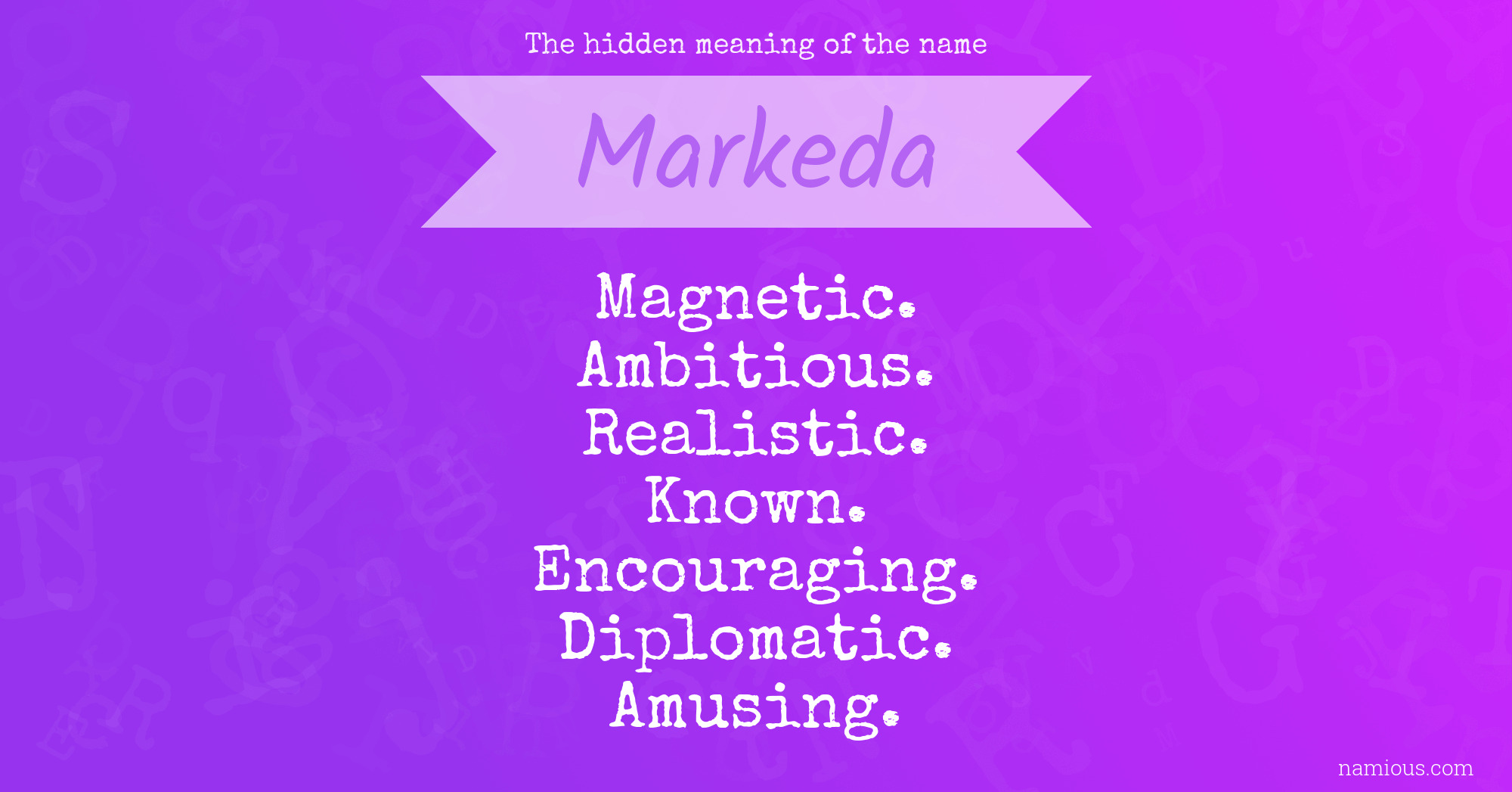 The hidden meaning of the name Markeda