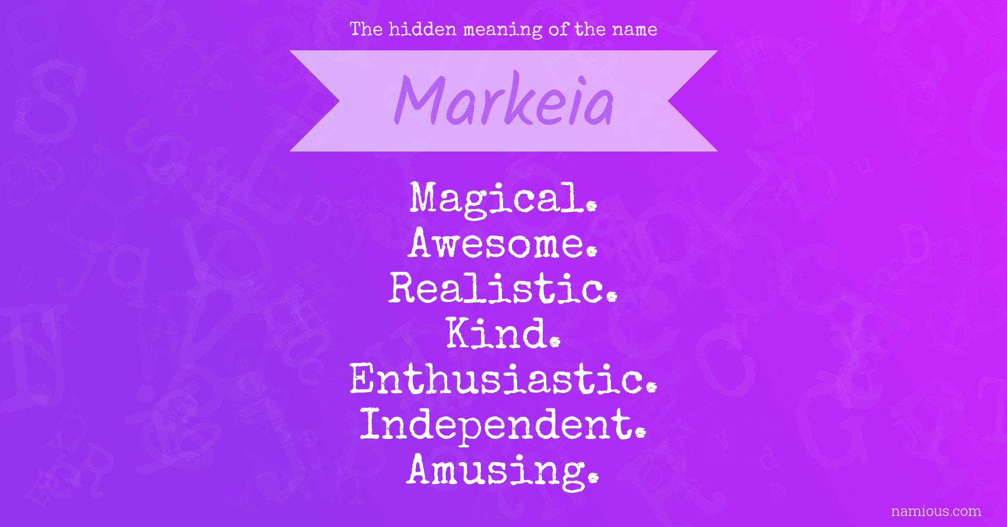 The hidden meaning of the name Markeia