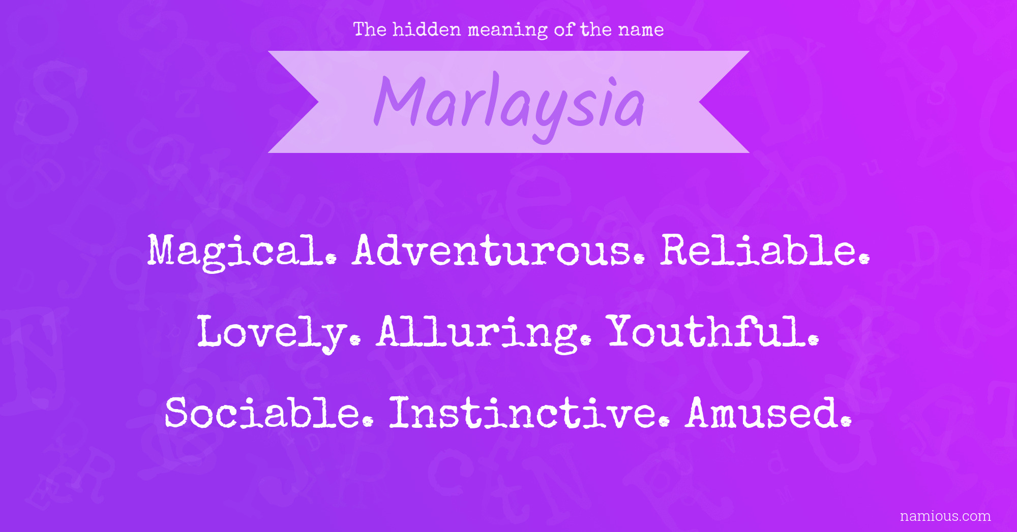 The hidden meaning of the name Marlaysia