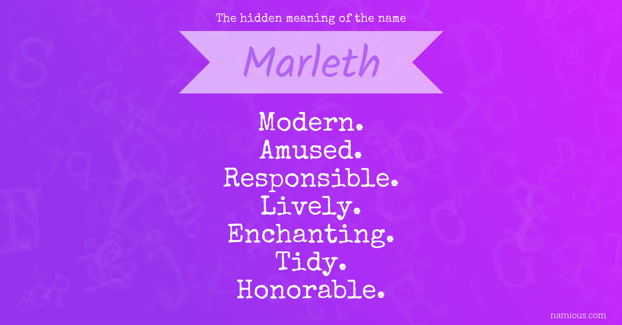 The hidden meaning of the name Marleth