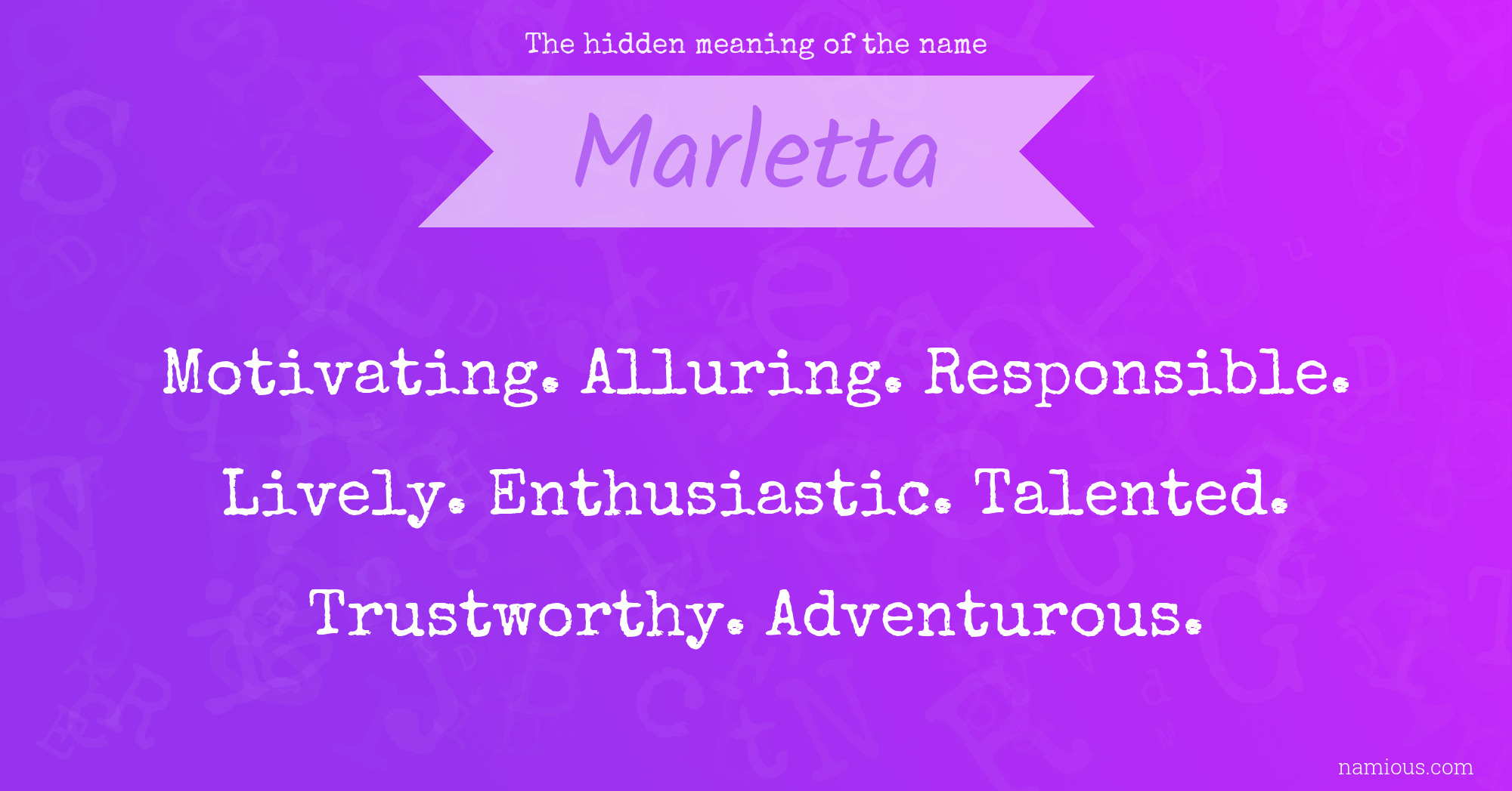 The hidden meaning of the name Marletta