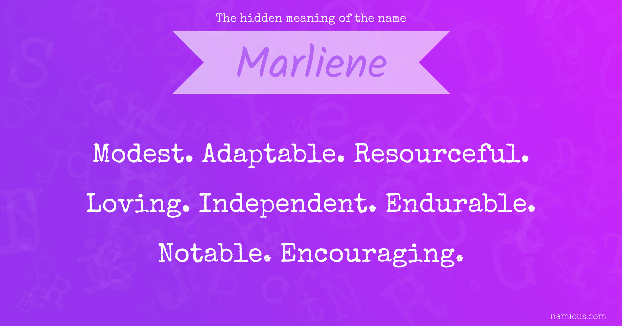 The hidden meaning of the name Marliene