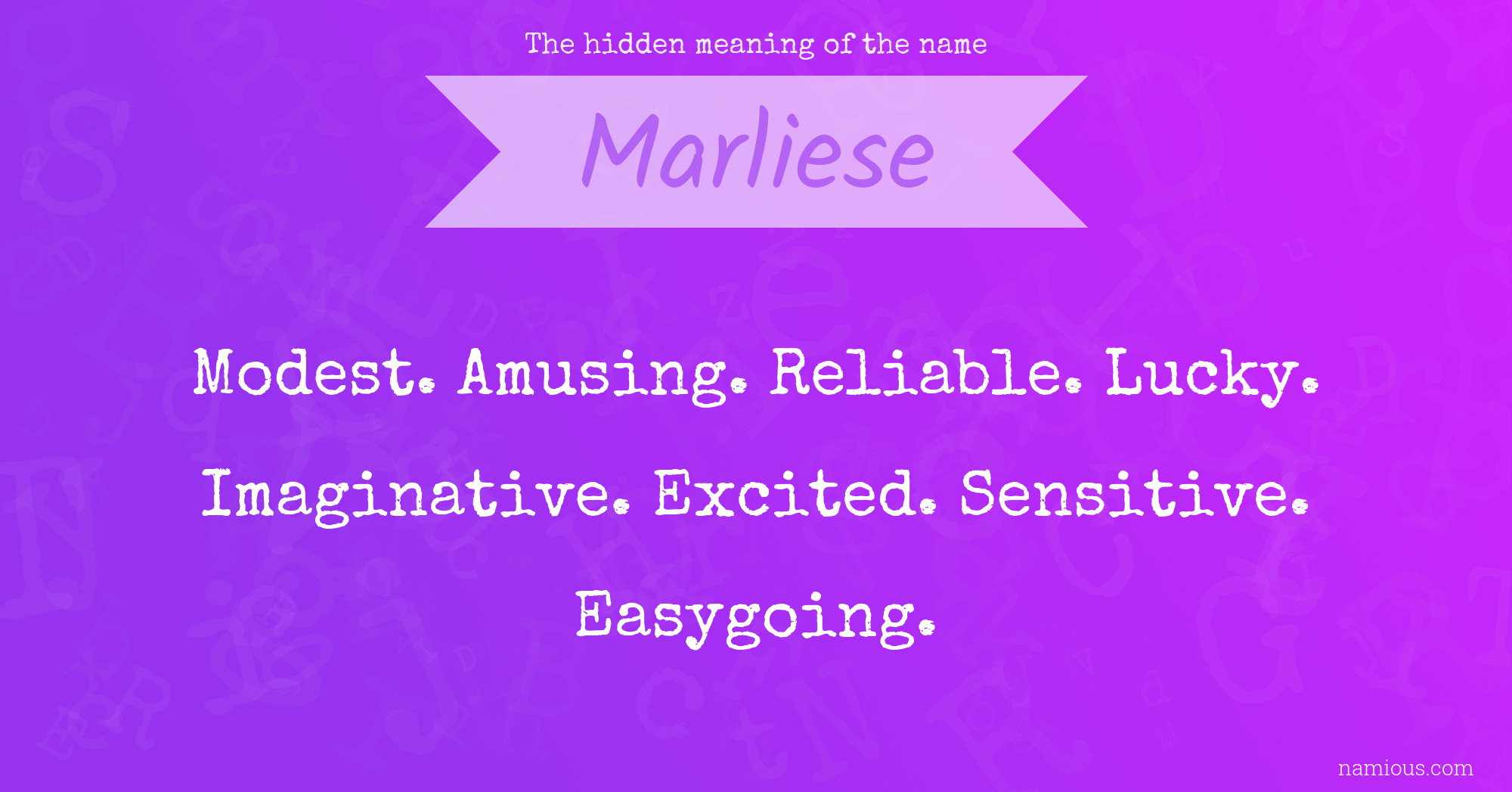 The hidden meaning of the name Marliese