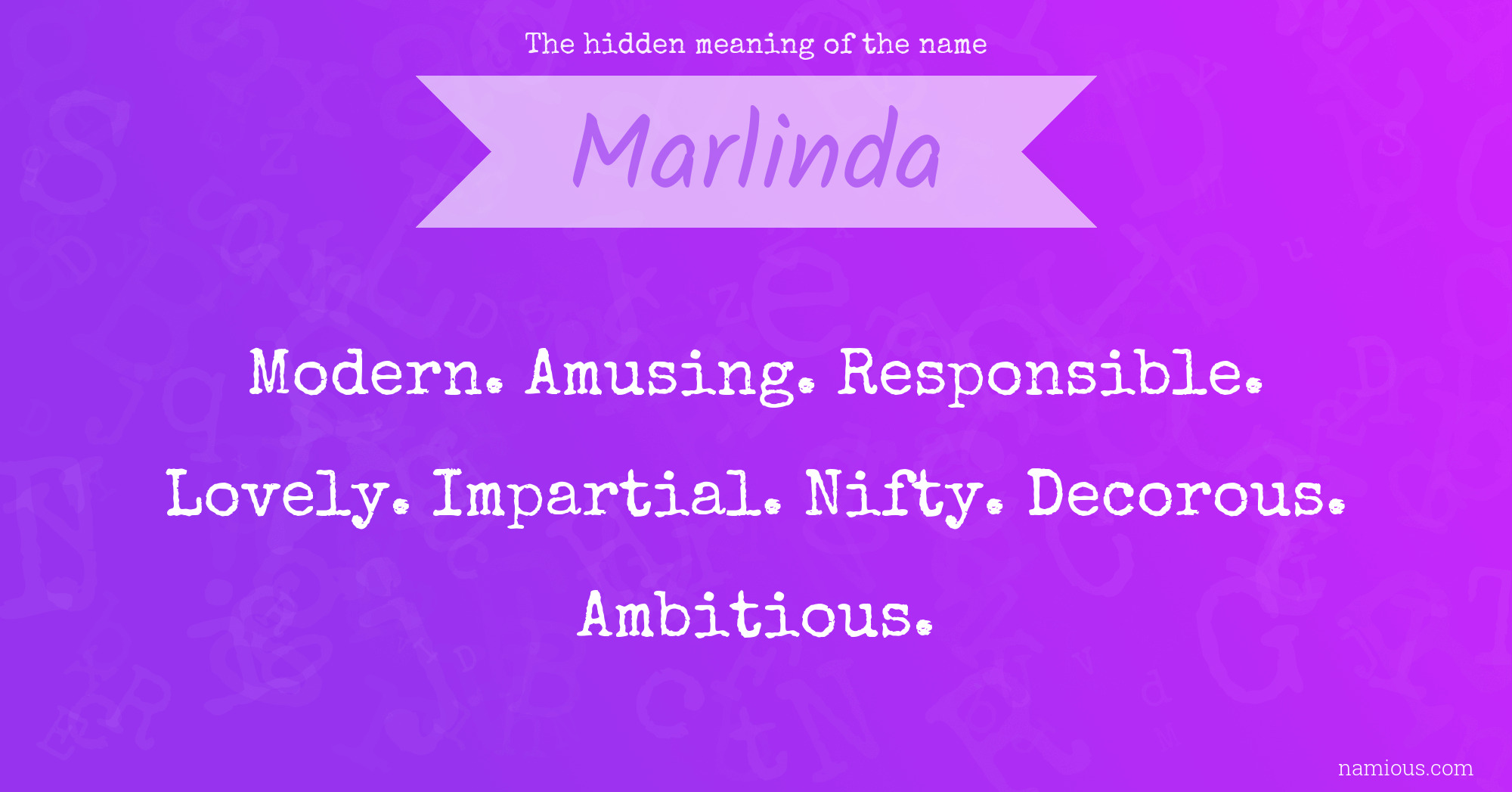 The hidden meaning of the name Marlinda