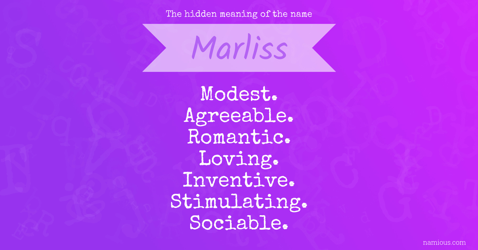 The hidden meaning of the name Marliss